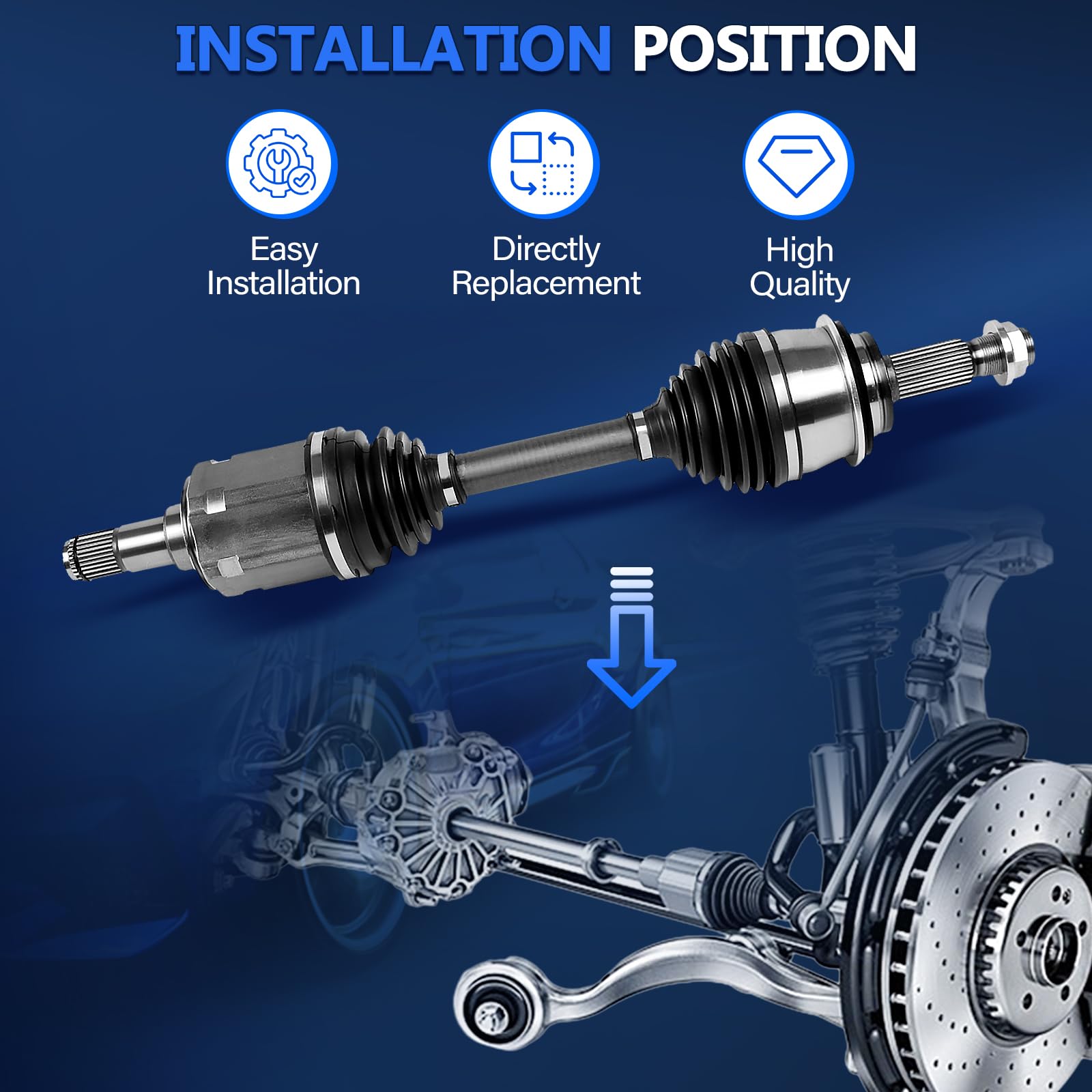 Maxfavor CV Axle FWD Front Compatible with Nissan Altima 2013 2014 2015 2016 2017 2018 CV Axles S SL SV SR Base Advance Sense 2.