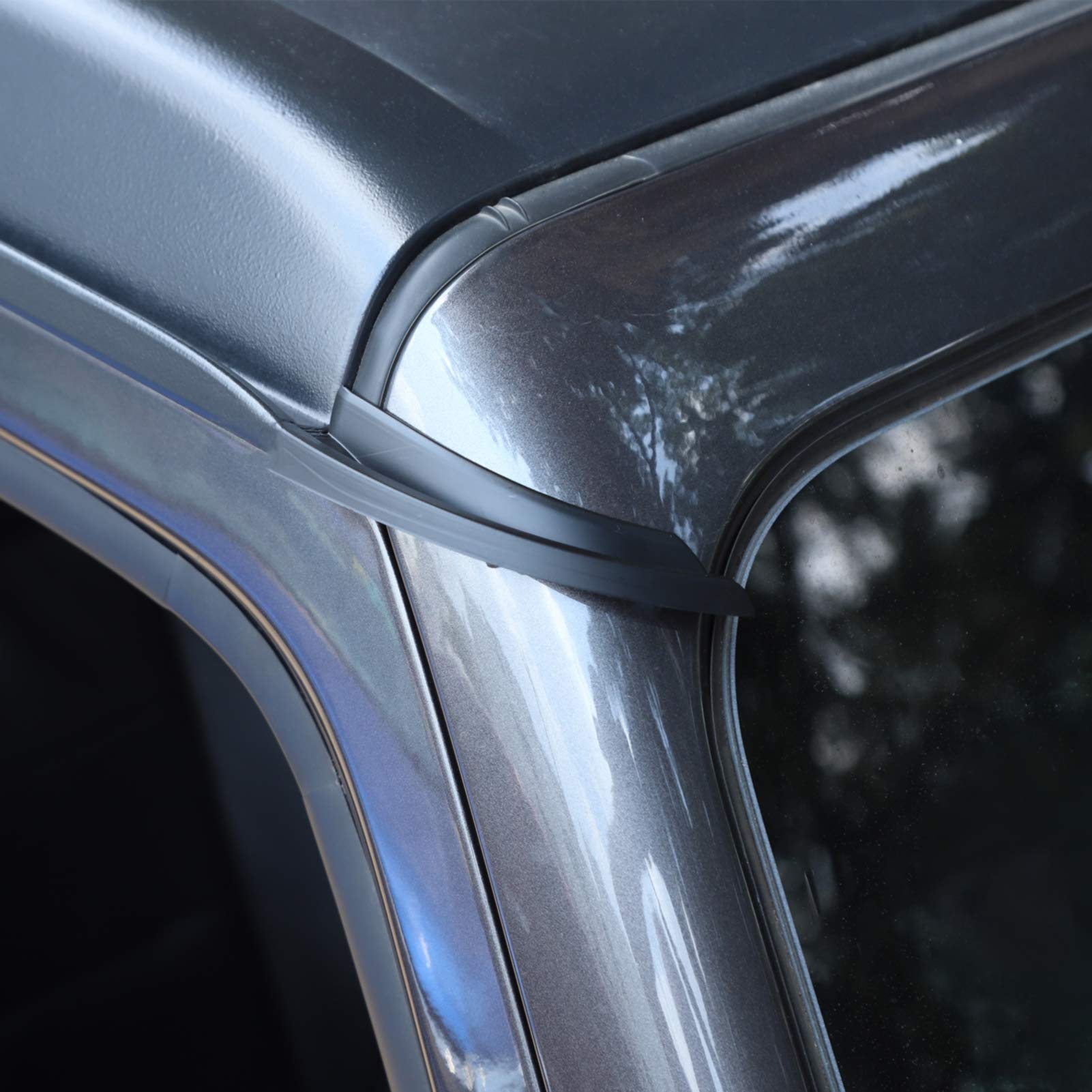 JeCar Hardtop Rain Diverter ABS Drip Rail Extension Rain Gutter Exterior Accessories Compatible with Jeep Wrangler 2018-2023 JL