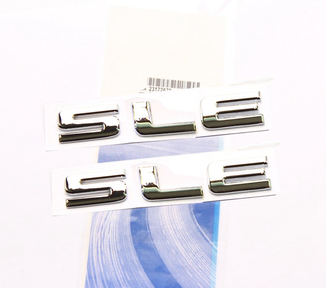 Yoaoo 2X Oem Chrome Sle Letter Nameplate Emblems Badges Replacement For Sierra Denali Glossy