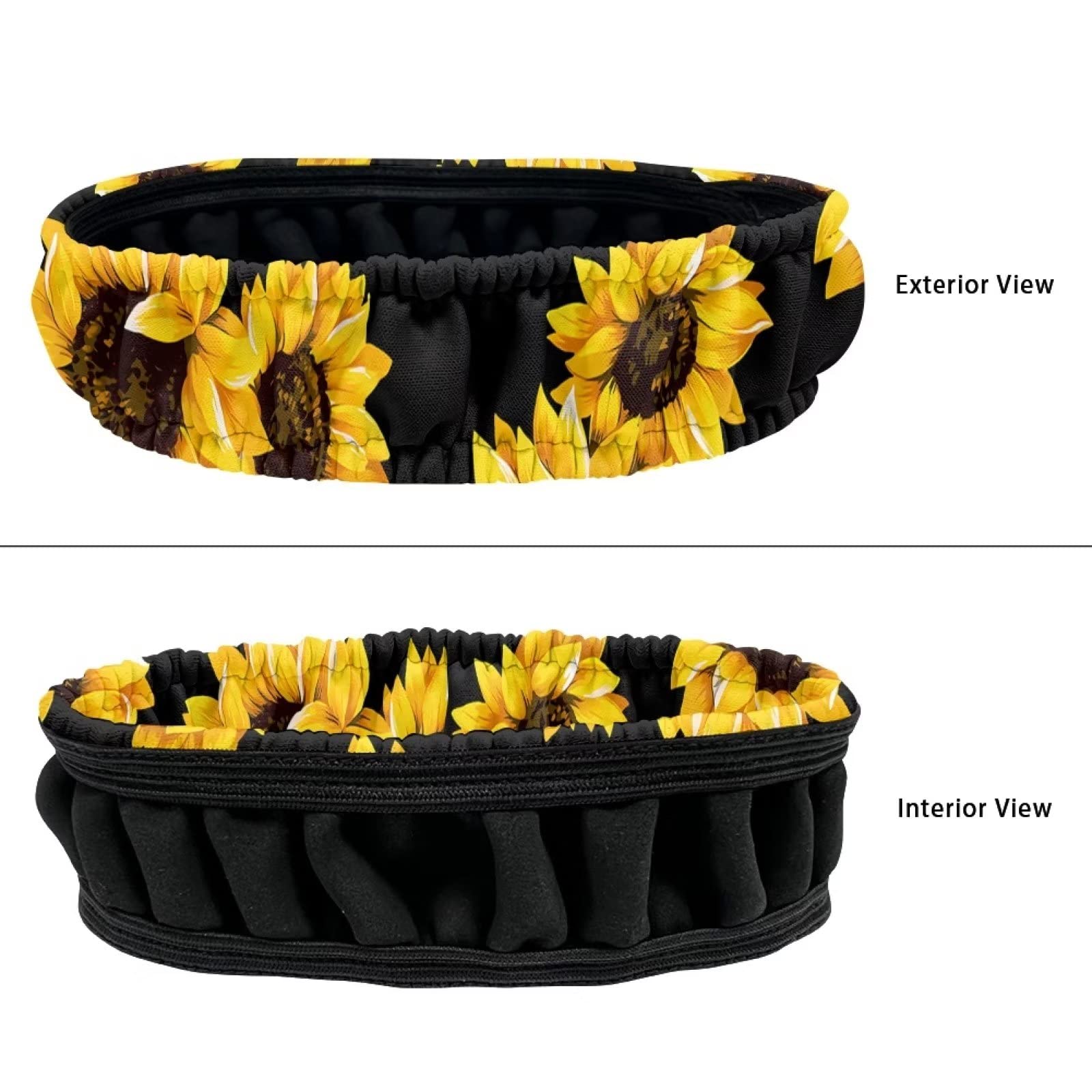 Huisefor Sunflower Car Rear View Mirror Cover, Sun Protection Dustproof Car Rearview Mirror Elastic Sleeve Auto Rear View Mirror
