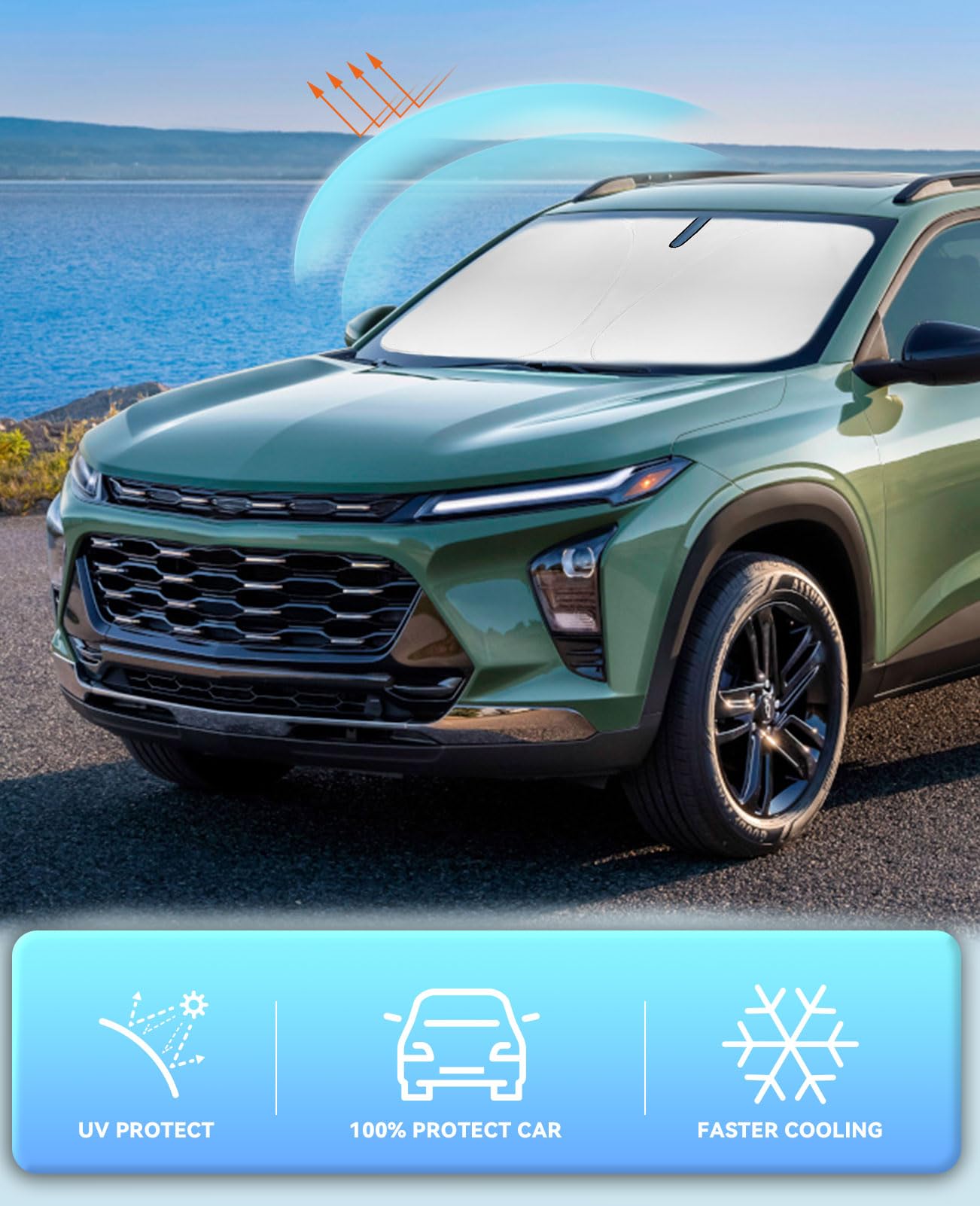 Sunshade Cover For Trax Windshield Sun Shade For 2013-2023 Chevrolet/Chevy Trax Ls, Lt, Ltz, Premier, Suv Accessories Window Shi