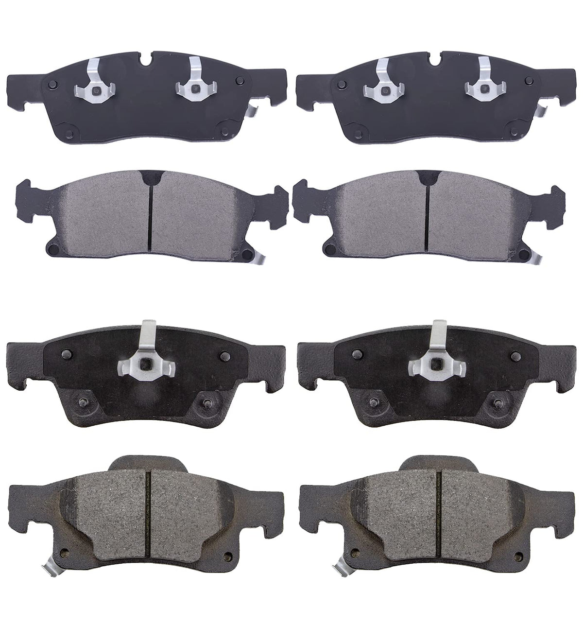 EXPPOWER Replacement for Brake Pads Front and Rear Ceramic Dodge Durango 2011-2020, Jeep Grand Cherokee 2011-2018 (D1455,D1498)