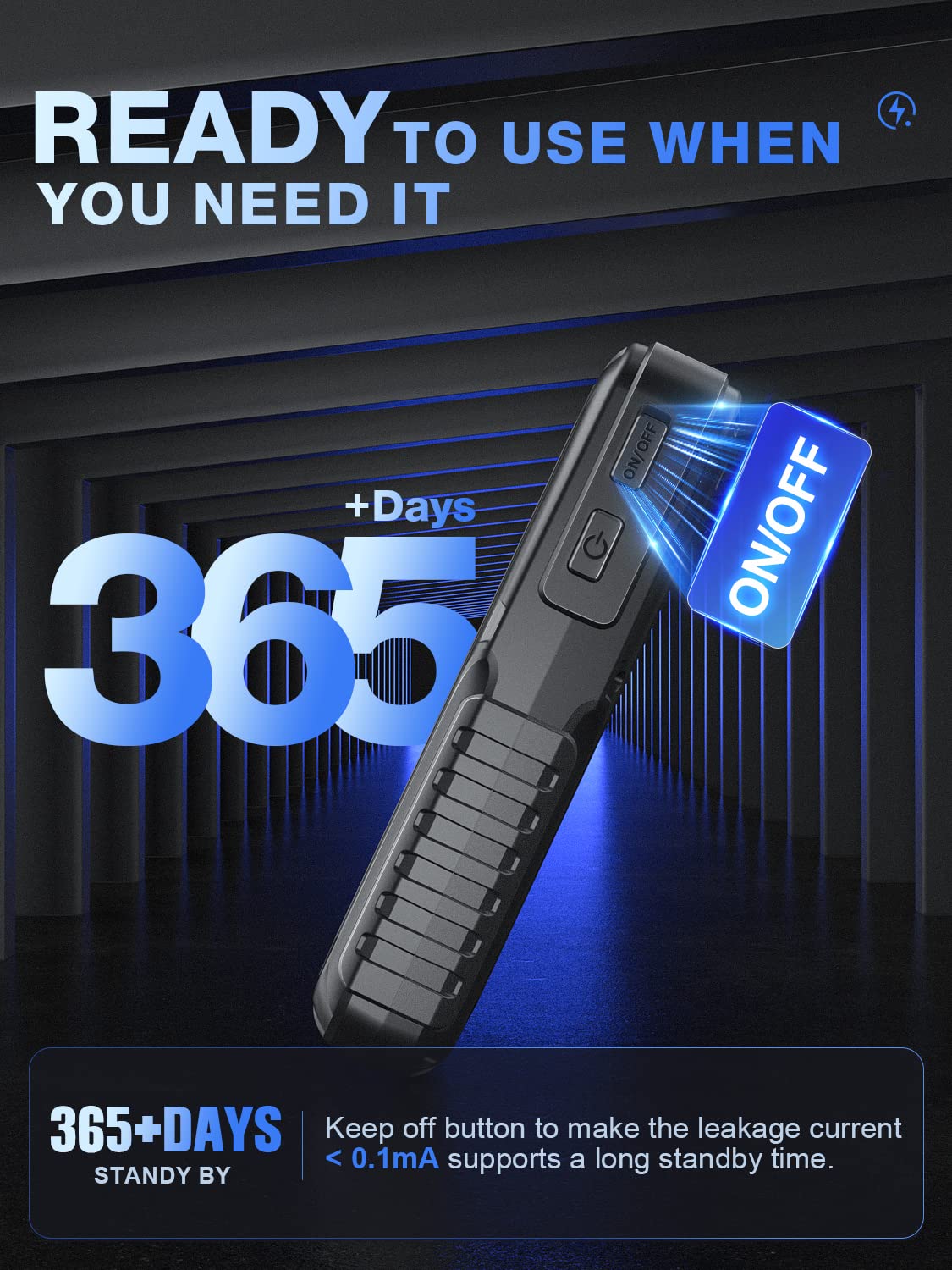 Nwise Car Jump Starter, 2000A Peak 20000Mah Portable Battery Starter With Smart Safety Jumper Clamps,12V Jump Boxes With Dual Usb Quick Charge 3.0, Led Light