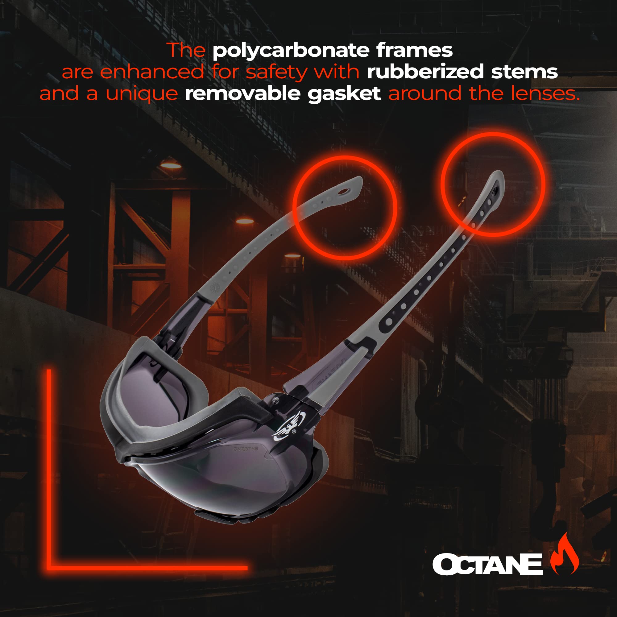 Global Vision Padded Motorcycle Sport Sunglasses Octane Gray Smoke Lens