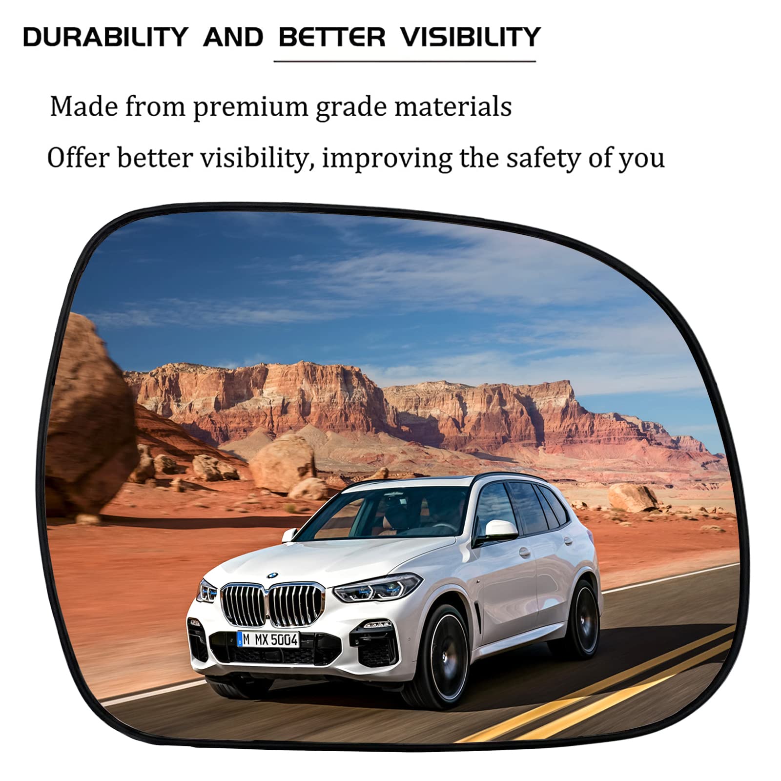 Passenger Right Side Heated Mirror Glass Replacement For 2004-2009 Lexus Rx330 Rx350 Rx400H Mirrors - Side View Heated Convex Mirror Glass With Rear Holder