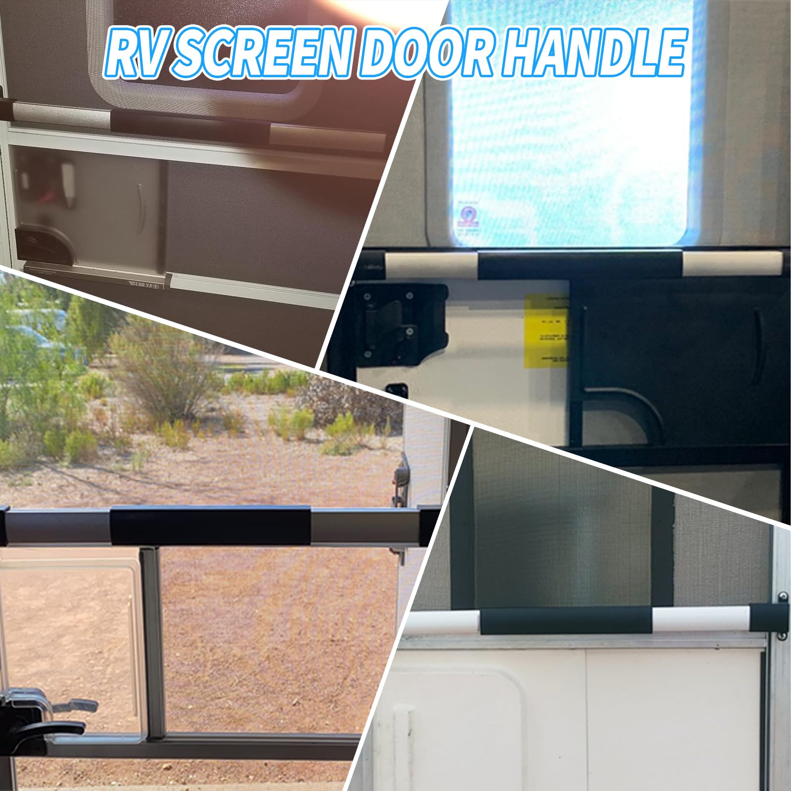 Gekufa RV Screen Door Cross Bar Handle for Motorhome Camper Trailer,Adjustable from 21-5/8    to 28-5/8   ,with Non-Slip Grip Ea