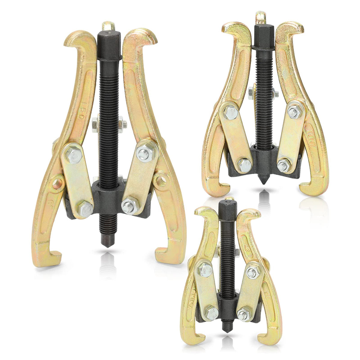 Mofeez 3'' 4'' 6'' 3 Jaw Gear Bearing Puller Removal Tool For Slide Gears, Pulley, And Flywheel?Gold?