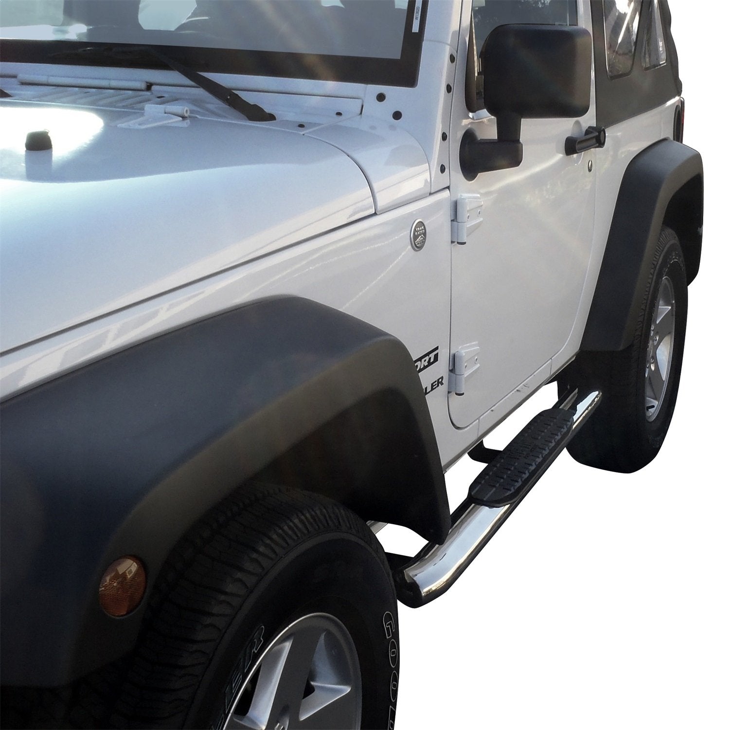 Westin 21-23310 Pro Traxx 4 Oval Nerf Step Bars Fits 2007-2018 Wrangler Jk 2Dr Polished Ss 1 Pair