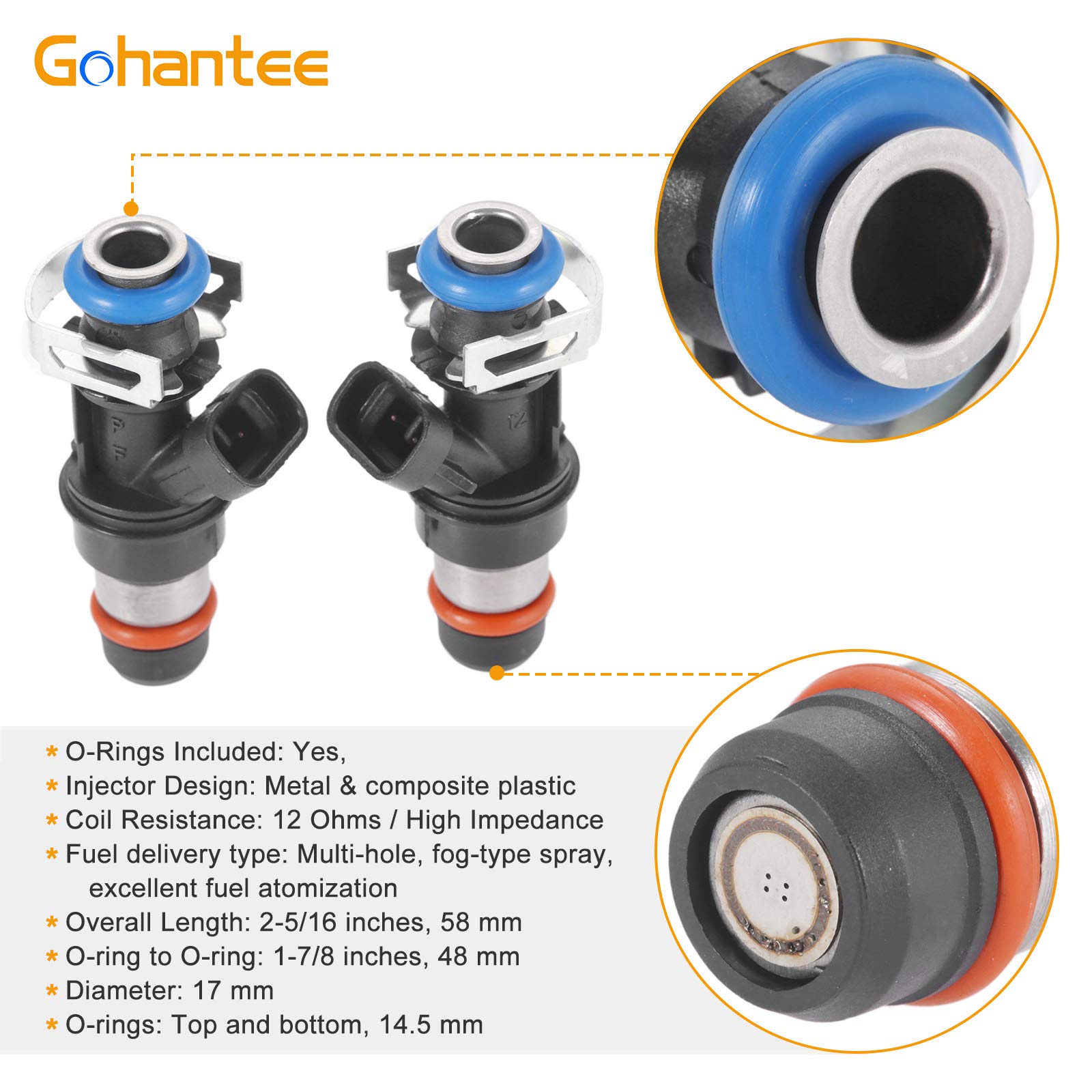 Fuel Injectors Compatible With Chevy Silverado 1500 2500 3500 Tahoe Replacement For Gmc Sierra 1500 2500 3500 Tahoe 4.8L 5.3L 6.0L 2001-2006 Replace 17113553 Fj315 17113698 8Pcs 4 Holes Injector