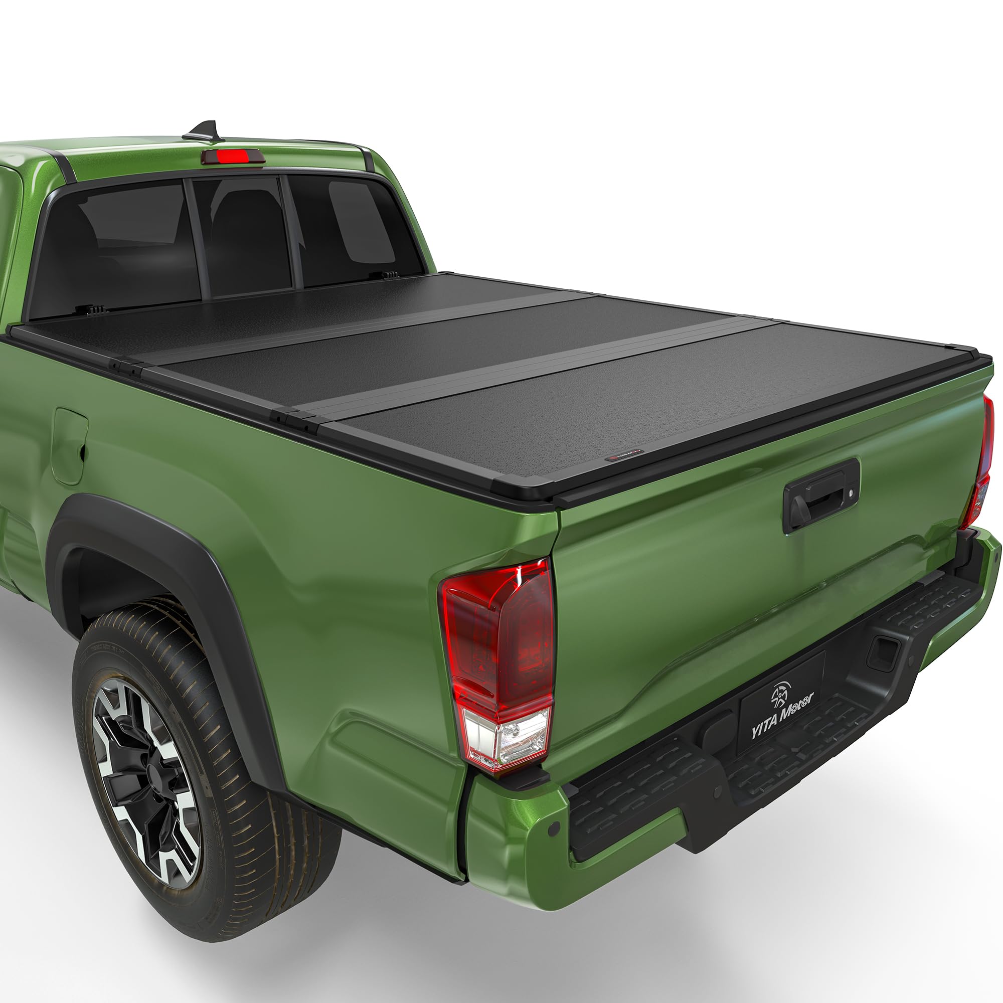 Yitamotor Frp Hard Tri Fold Truck Bed Tonneau Cover Compatible With 2016-2023 Toyota Tacoma (Excl. Trail Edition) 5 Ft Bed