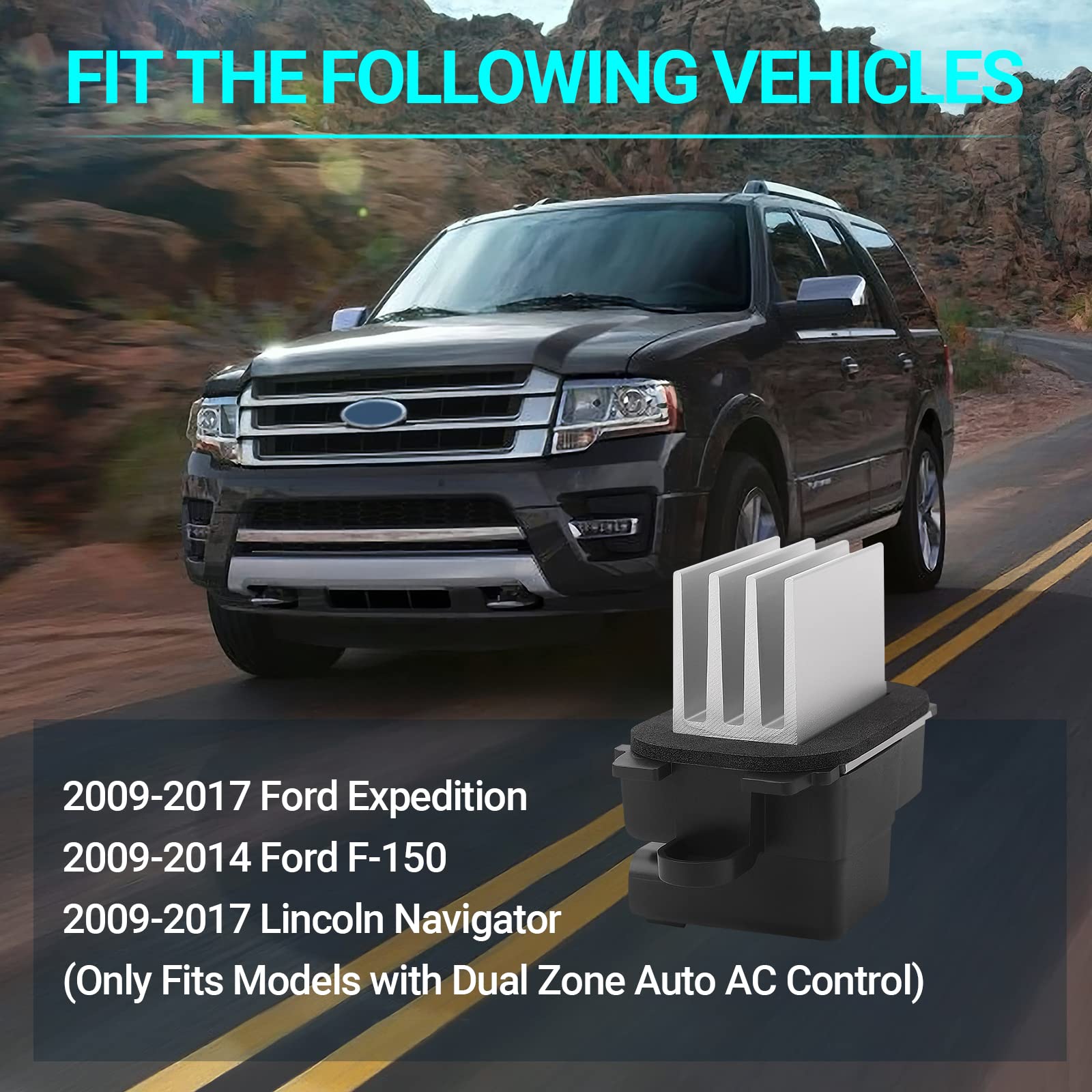 Hvac Blower Motor Resistor Ac Blower Control Module - Compatible With 2010-2017 Ford Expedition 2010-2014 Ford F-150 2011-2017 L