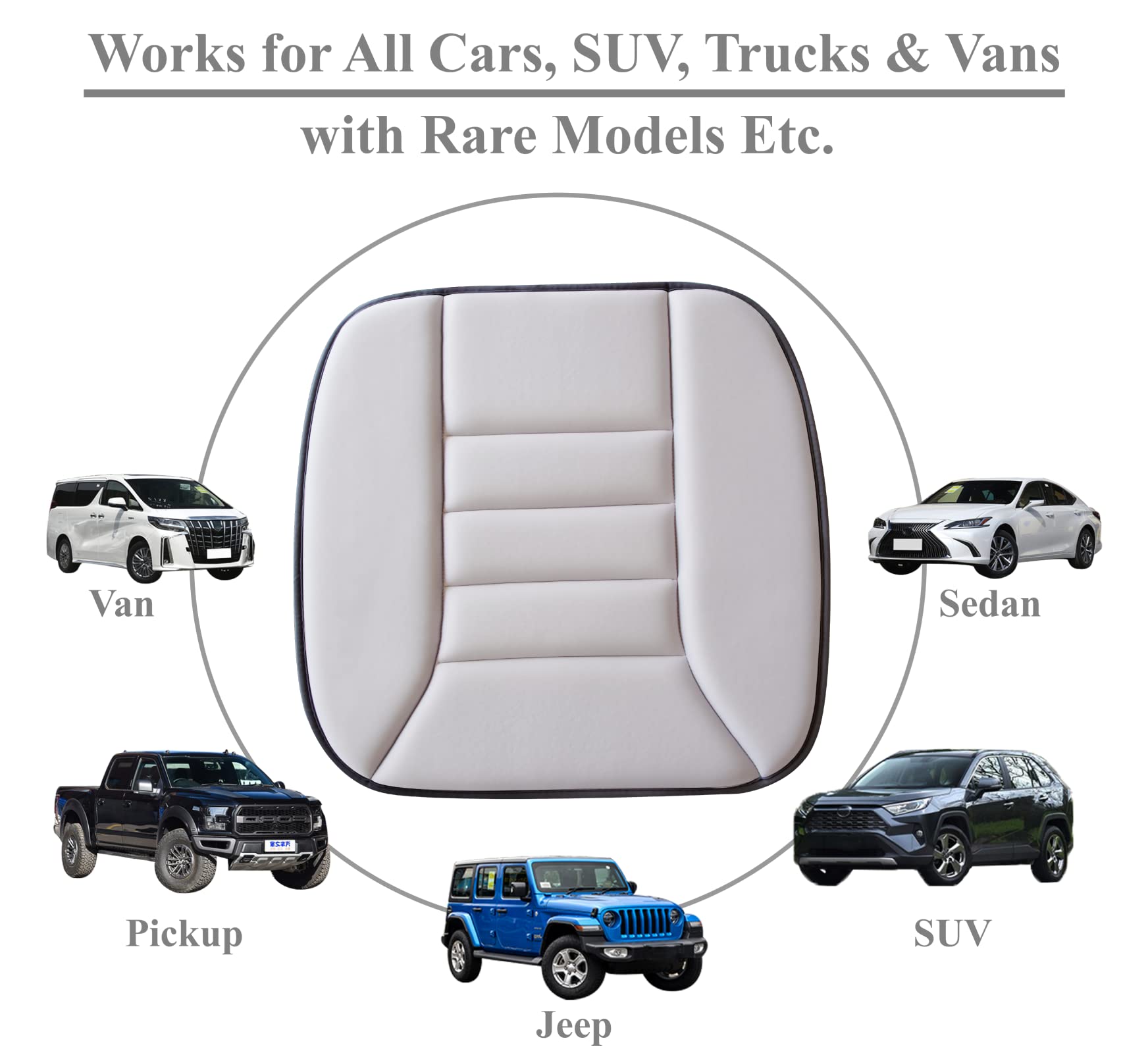 Kingphenix Car Seat Cushion With 1.2Inch Comfort Memory Foam, Seat Cushion For Car And Office Chair (Gray)