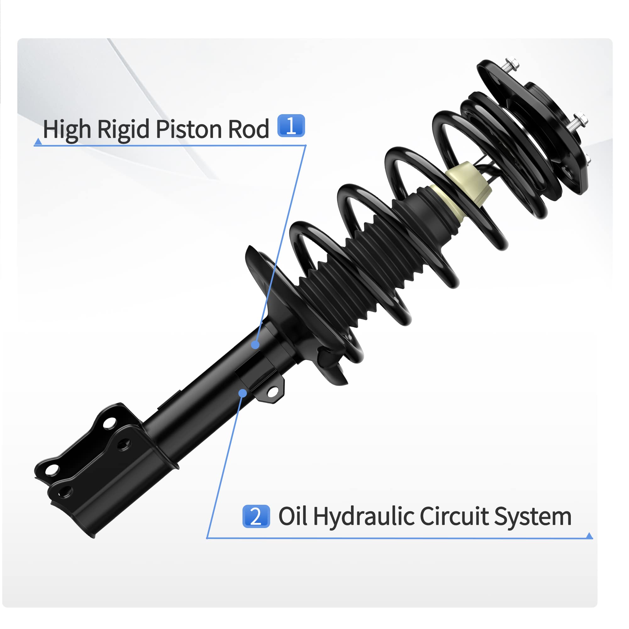 Yitamotor Front Struts Complete Strut Suspension Compatible With 2003-2008 Matrix, 2003-2008 Pontiac Vibe