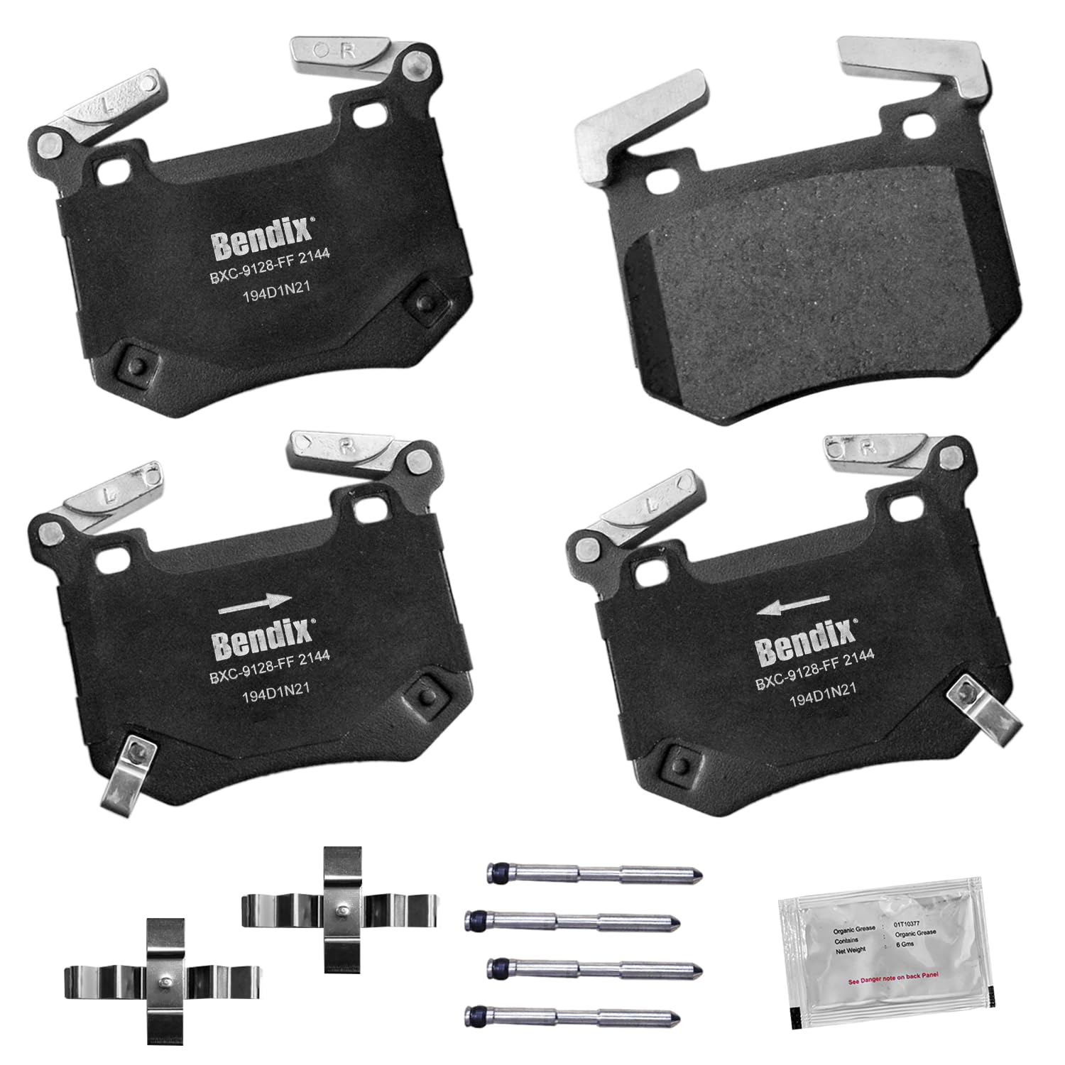 Bendix Priority1 Cfc2144 Ceramic Rear Brake Pads For Genesis G70 2024-2019, Kia Stinger 2023-2018