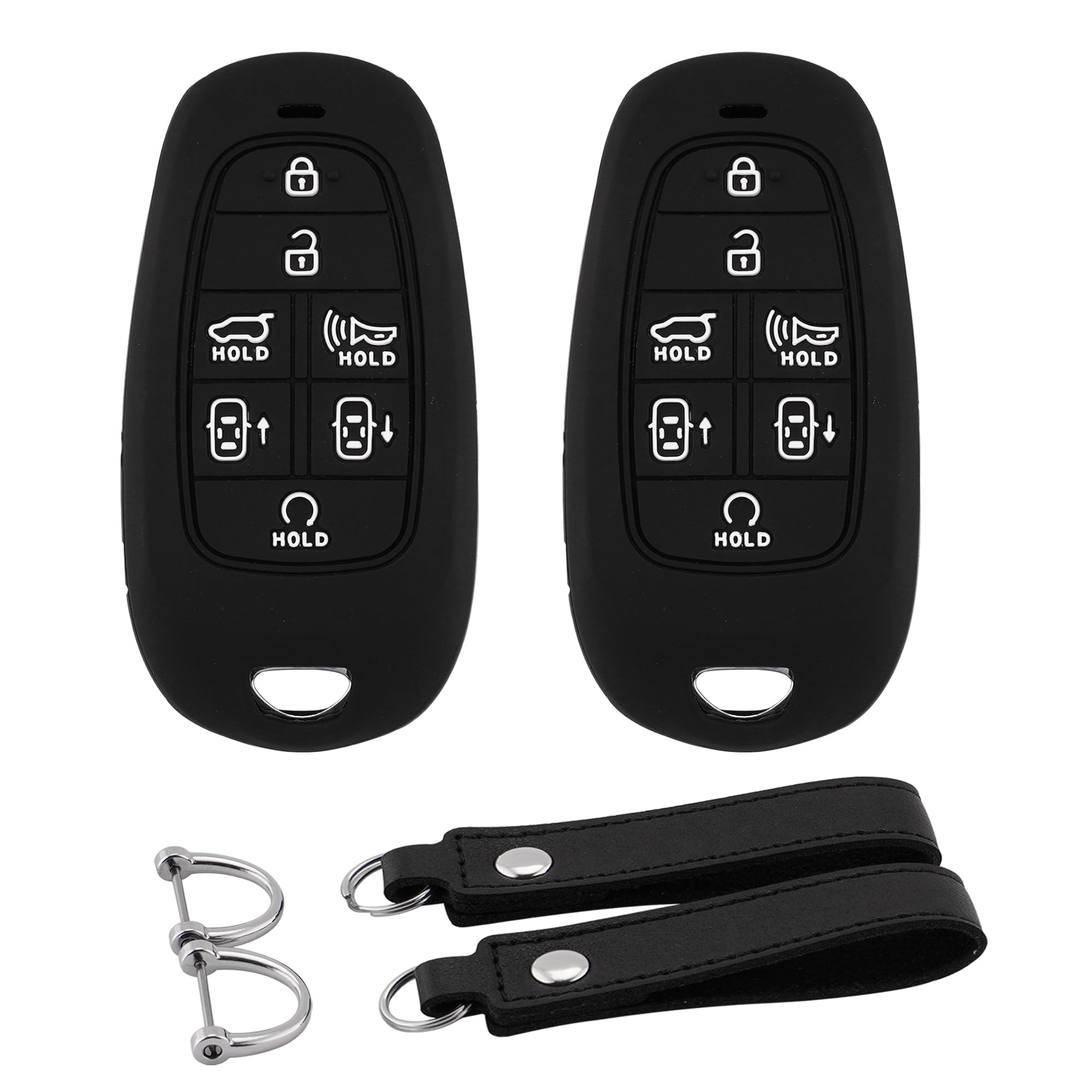 Koaudb Silicone Rubber Key Fob Cover Fit For For 2024 2023 2022 Hyundai Sonata Santa Fe Nexo Tucson Palisade Smart Car Key Fob C