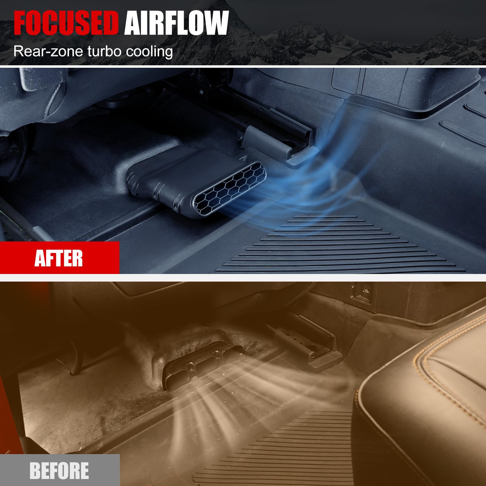 Mabett Under Seat Vent Deflectors for Ford Bronco 4-Door 2021-2024, Rear Air Conditioning Vent Directional, 2PCS