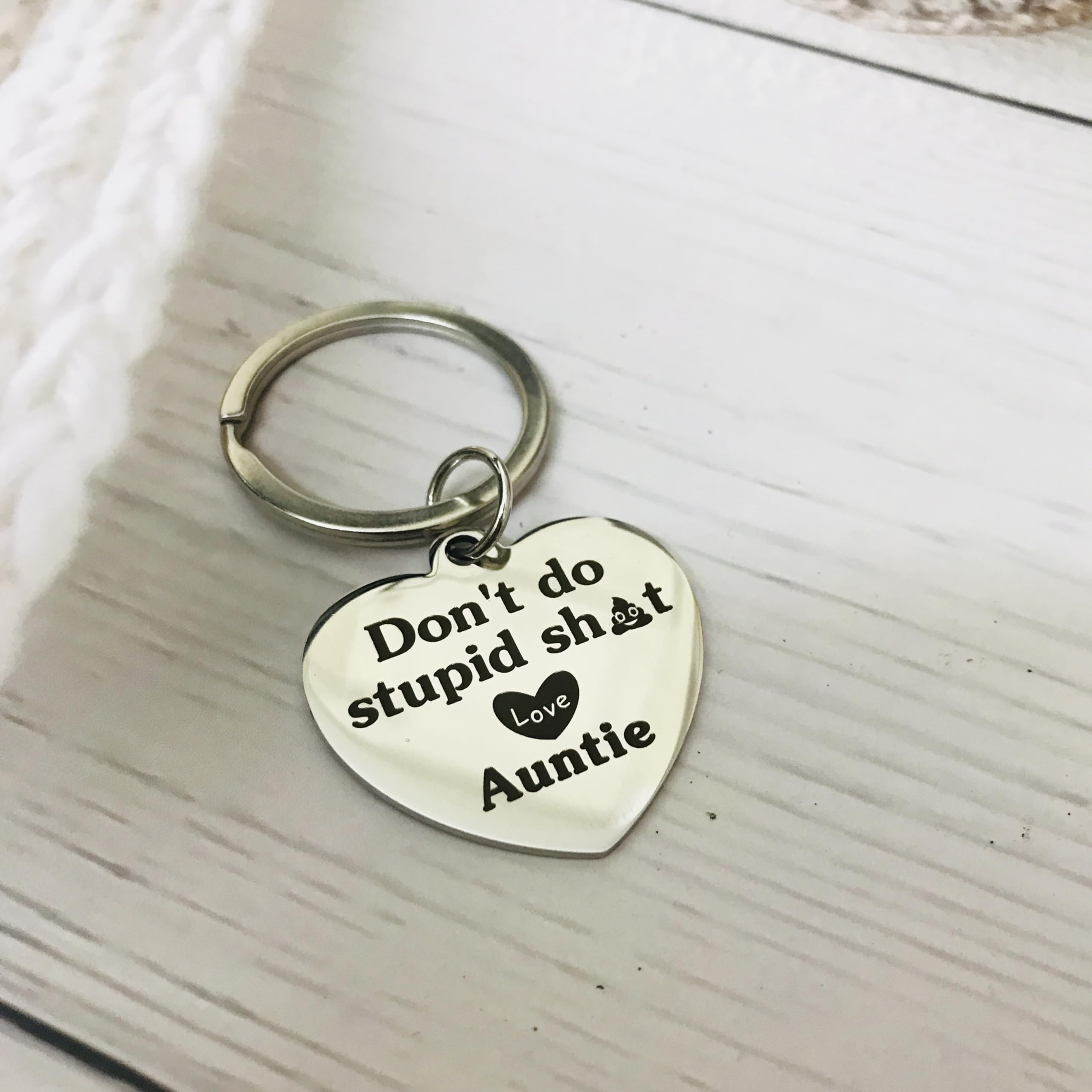 Funny Gifts For Nephew Niece From Aunt Don'T Do Stupid Sh*T Love Auntie Keychain For Teenage Teen Boys Girls Mother'S Day Father