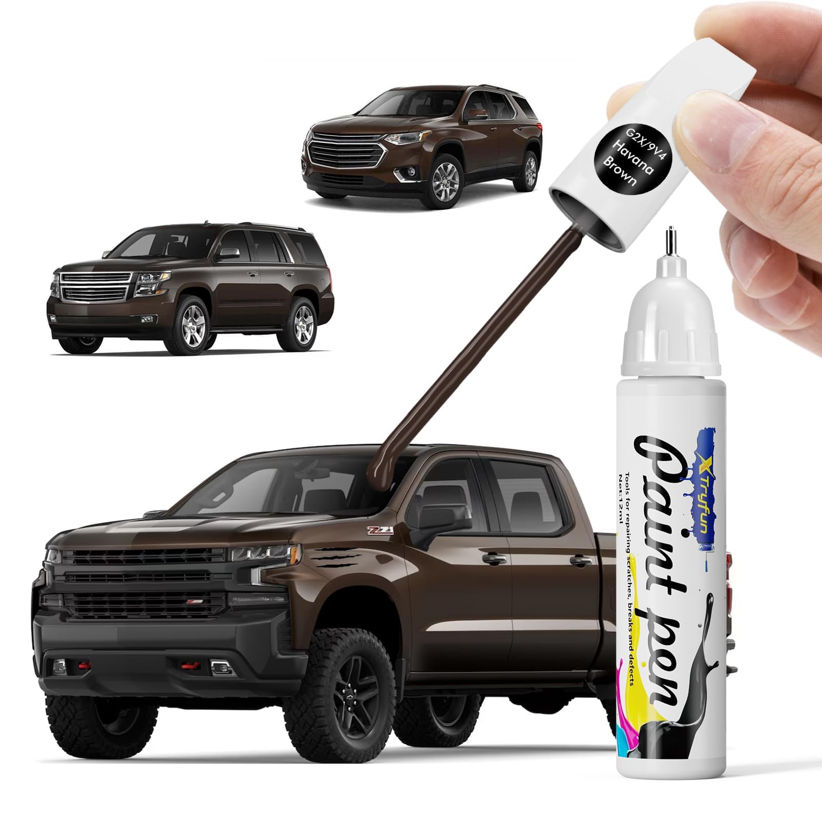 XTryfun G2X/WA439C Havana Brown Touch Up Paint Compatible with Chevrolet, DIY Car Paint Scratch Repair, Automotive Paints, Quick