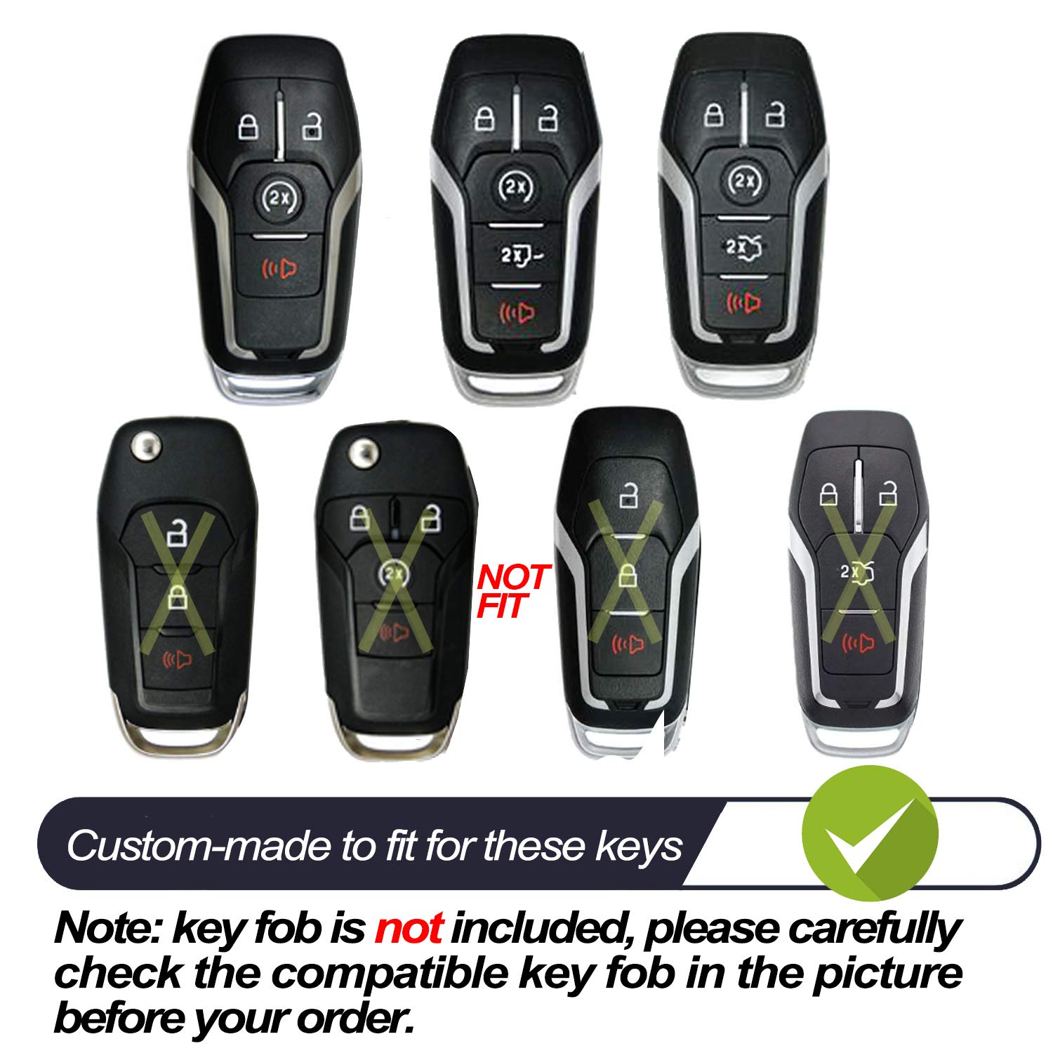 Compatible With Ford Edge Explorer F-150 Fusion Mustang Lincoln Mkc Mkx Mkz Smart 2 3 4 5 Buttons Red Tpu Key Fob Cover Case Rem