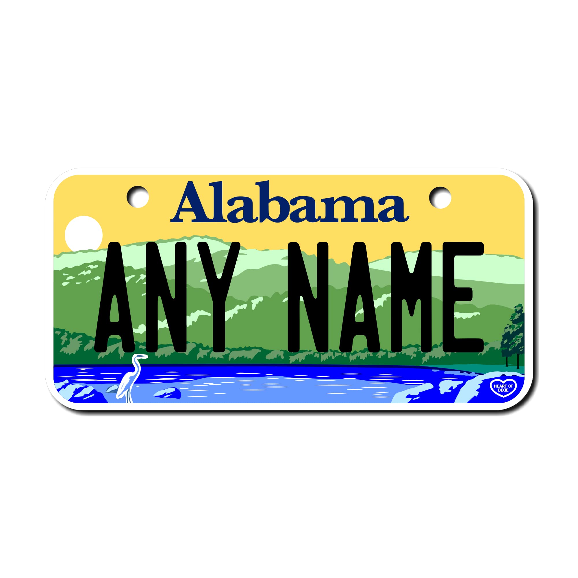 Teamlogo Personalized Alabama Novelty License Plate - Size 3 '' X 6 '' Aluminum - Great Size For Bikes, Ride On Cars, Carts, Wag