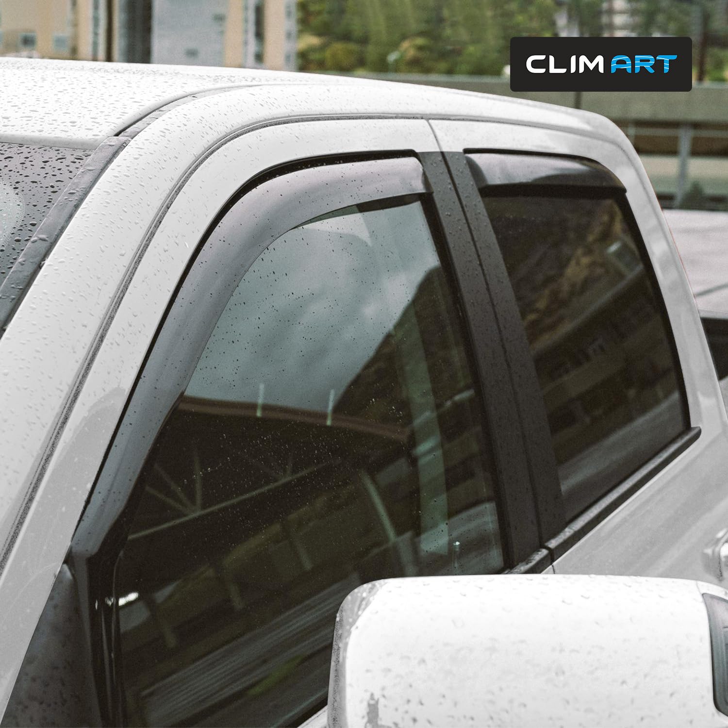 CLIM ART in-Channel Incredibly Durable Rain Guards for Dodge RAM 2009-2018 1500 Crew Cab, Mega Cab, Original Window Deflectors,