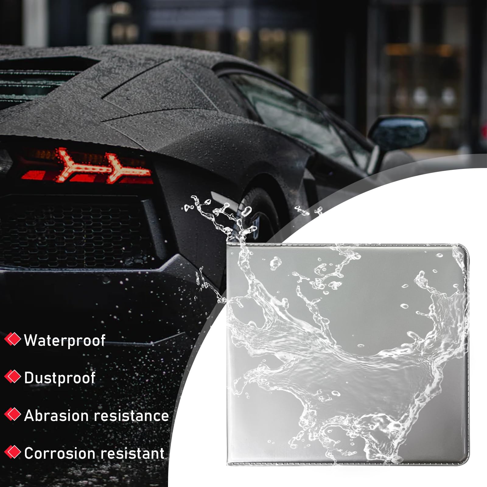 Ziciner Car Registration and Insurance Holder, 5.2''   4.7'' Premium Leather Auto Glove Box Organizer with Closure, Essential Ca