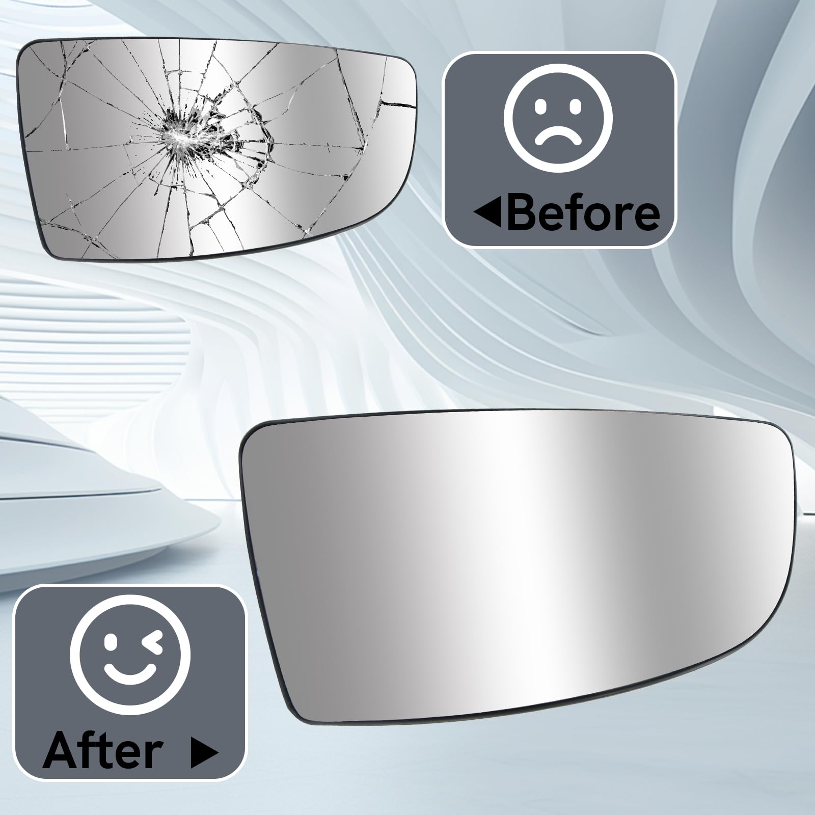 Top-Max Passenger Right Side Lower Mirror Glass Replacement For Ford Transit 150 250 350 Mk8 2014 2015 2016 2017 2018 2019 2020