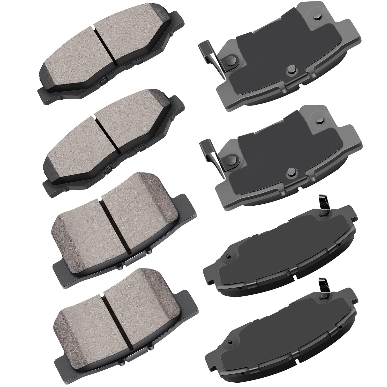 Cciyu D914 D537 Front & Rear Professional Ceramic Disc Pads Set Fit For 2013-2015 For Acura Ilx, 2003-2007 For Honda Accord, 201