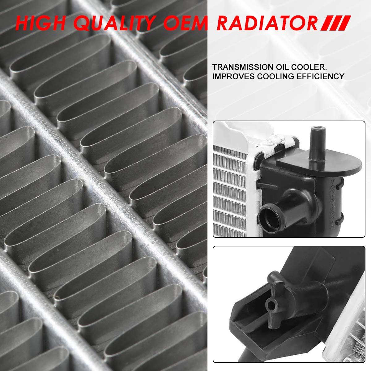 Auto Dynasty Radiator Compatible With 2008-2012 Ford Escape Mazda Tribute Mercury Mariner 2.3L 2.5L, Dpi 13040 Factory Style 1-R