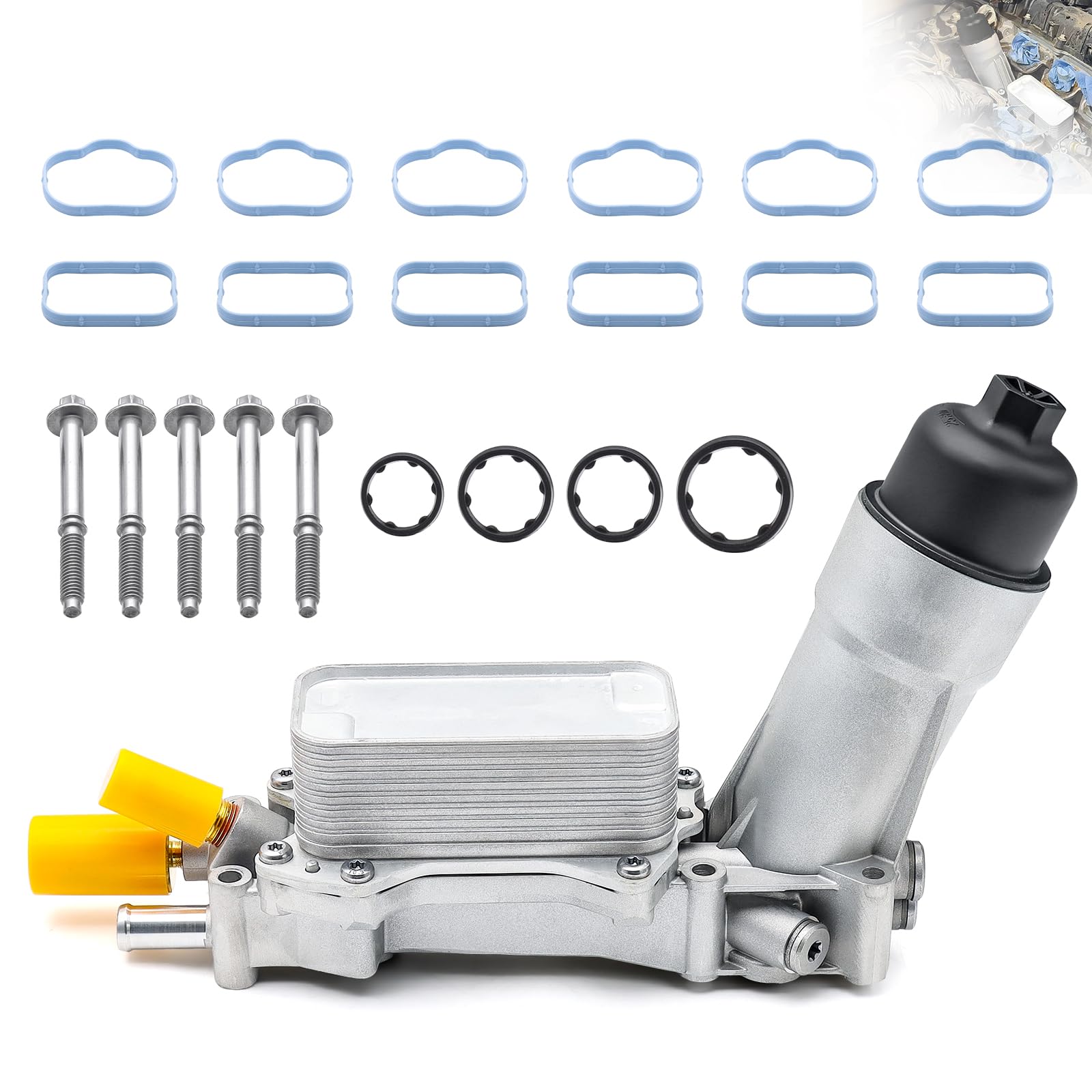 926-876 Aluminum Engine Oil Cooler Oil Filter Housing Adapter For Dodge Avenger Challenger Charger Durango Grand Caravan Journey, Jeep Grand Cherokee Wrangler, Chrysler 200 300 Town Country, Ram 3.6L