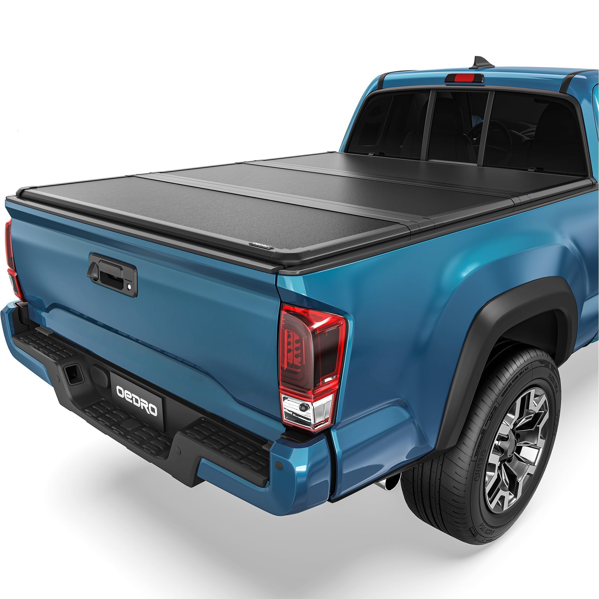 OEDRO FRP Hard Tri-fold Tonneau Cover Fold Truck Bed Covers Compatible with 2016-2023 Toyota Tacoma (Excl. Trail Edition), 5ft B