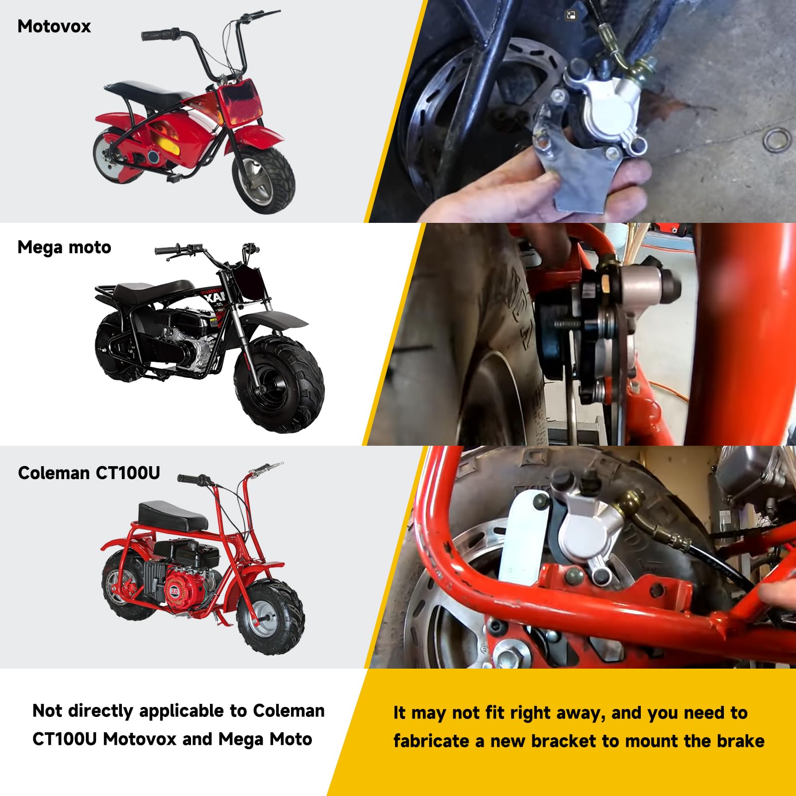 HIAORS Upgraded Hydraulic Brake Master Cylinder Caliper With Brake Pad Assembly Hose Tube for 97cc 2.8HP Baja Doodlebug Dirtbug