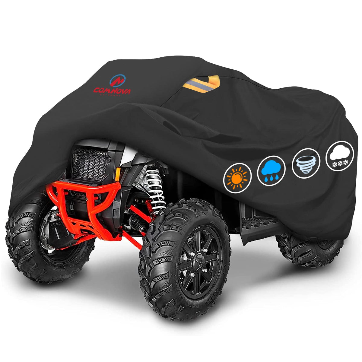 Comnova Atv Cover For 4 Wheelers - 95 Inch Atv Covers 600D Heavy Duty & Waterproof, Outdoor Four Wheeler Quad Cover All Weather 