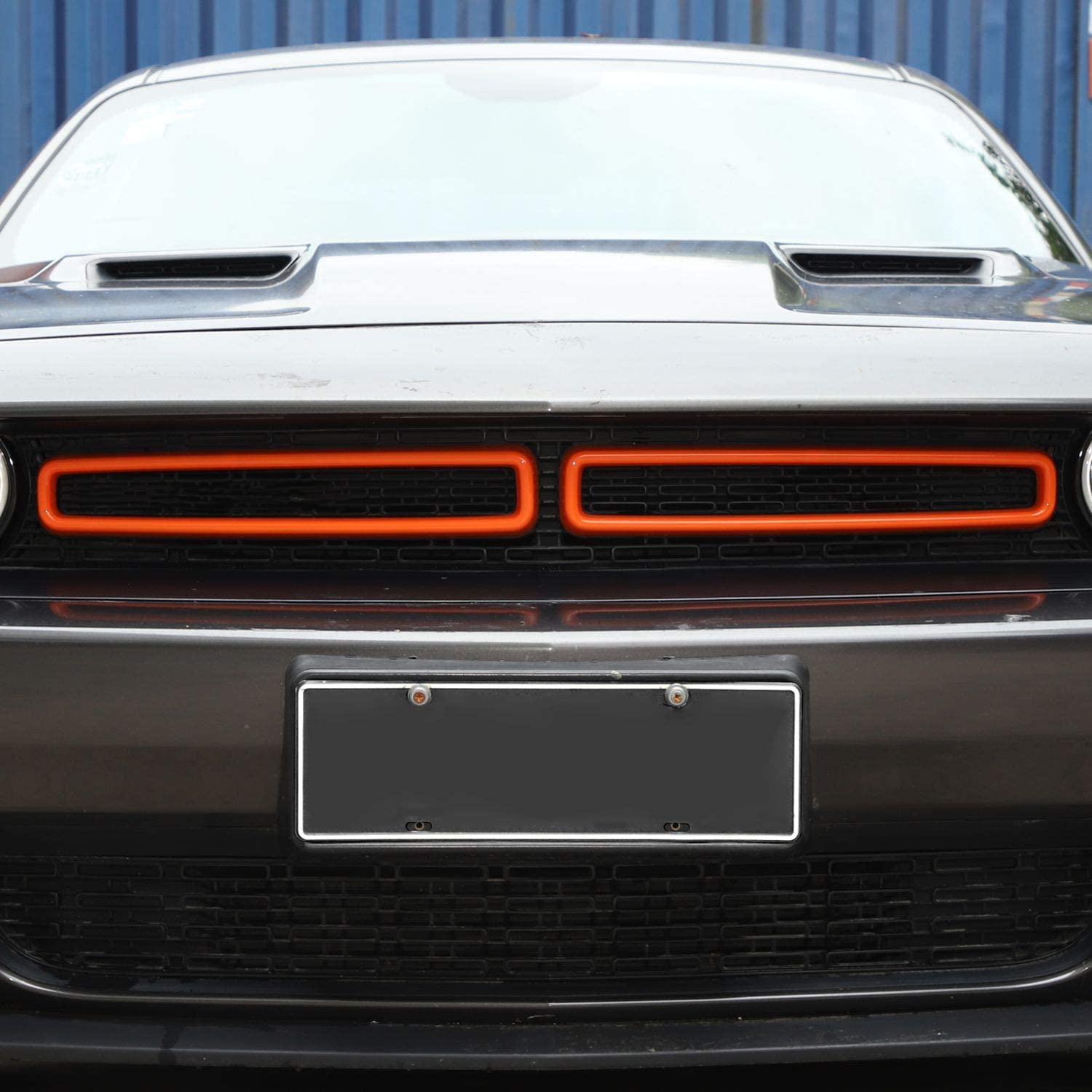 Voodonala For Challenger Front Grille Inserts For 2015-2023+ Dodge Challenger Exterior Accessories, Abs Orange 2Pcs