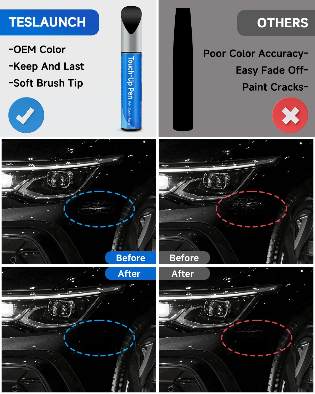 RSACET L041/A1 Black Touch Up Paint Compatible with Volkswagen Exact Match Touch Up Paint Car Scratch Repair