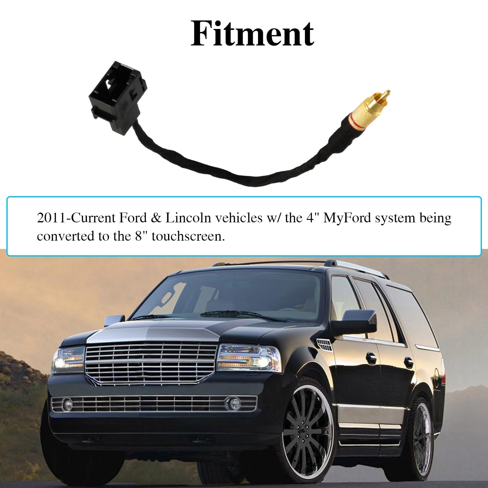 Kpalag Backup Camera Harness Adapter Replacement 4 Inch To 8 Inch Pnp Rear View Compatible With Ford Sync2 Sync3,Replace#:Hc3Z-1