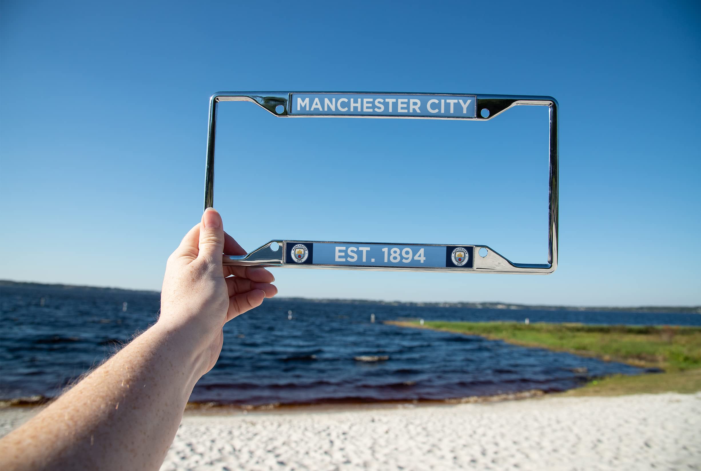 Desert Cactus Metal License Plate Frame - Standard Size, Multi Color, Man City MCFC Football Tag Holder for Front/Rear Car (Style 1)