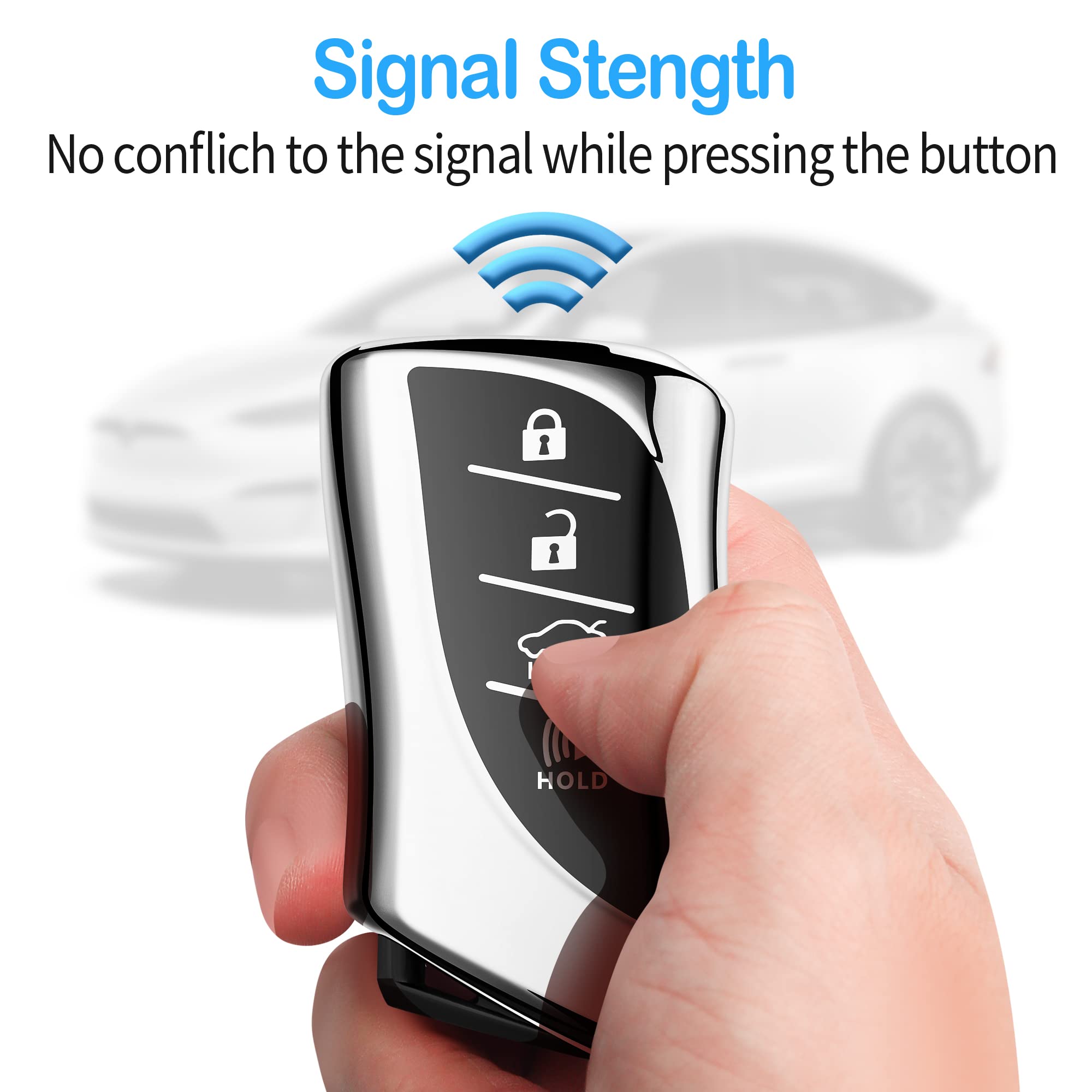 Tukellen For Lexus Key Fob Cover, Premium Soft Tpu Full Protection Key Fob Case For Lexus Es350 Es300H Ux200 Ls500 Ls500H Lc500