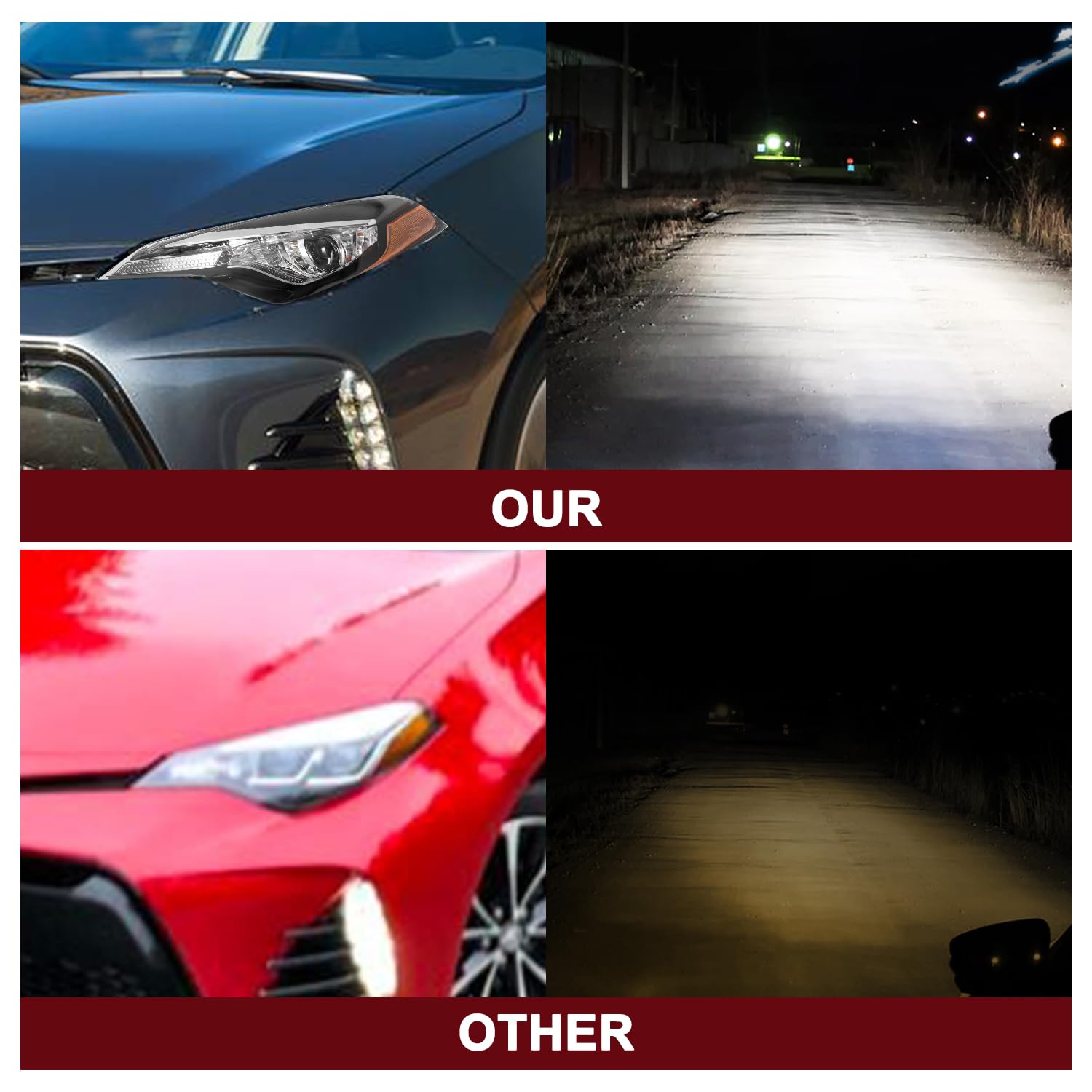 Jsboyat Led Projector Headlight Assembly Replacement For 2017 2018 2019 Toyota Corolla L/Le/Le Eco Oe Style, Left Driver Side Headlamps Halogen