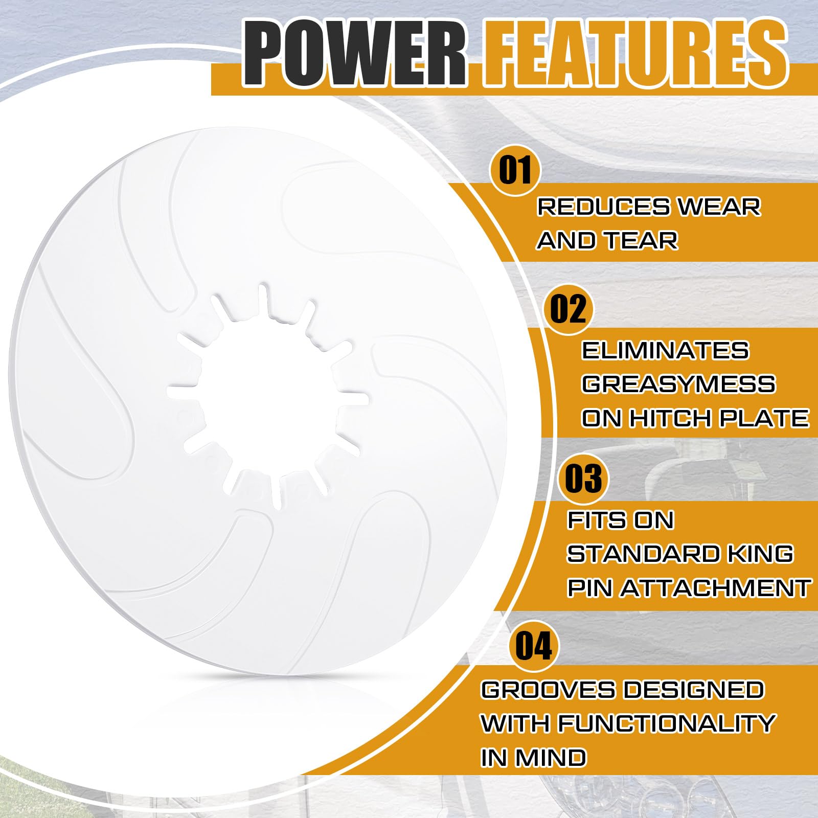 Threlaco 2 Pack 5Th Wheel Hitch Lube Plate 12 Inch Rv Camper Trailer Fifth Wheel Plate Disc Accessories For Trailer Safety Kit,