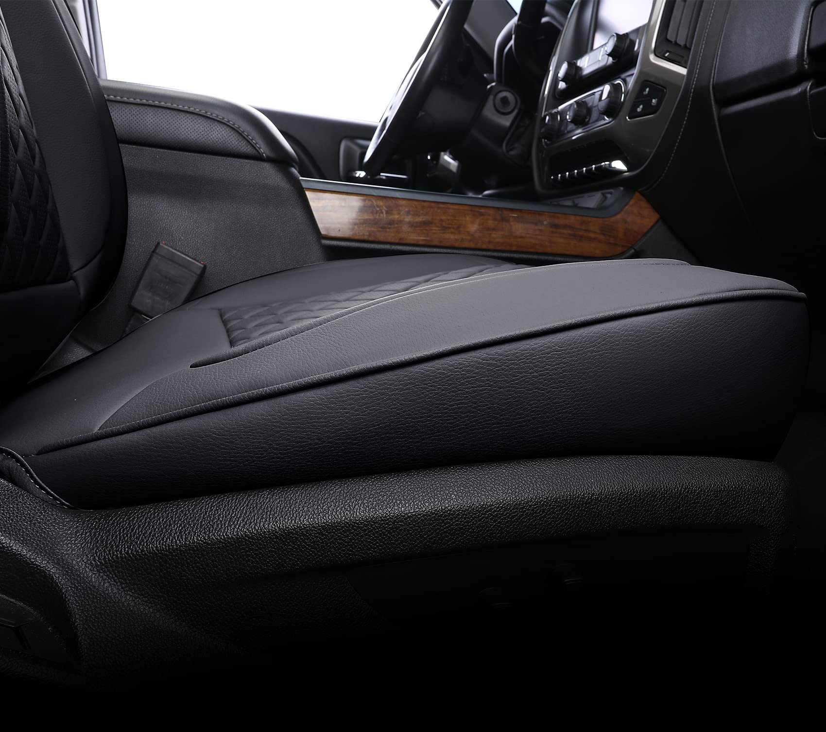 LUCKYMAN CLUB Chevy Silverado/Sierra P01-S1 2 Front Seat Covers, Fit 2014-2024 1500/2500 HD/3500 HD Crew, Regular, Double/Extend