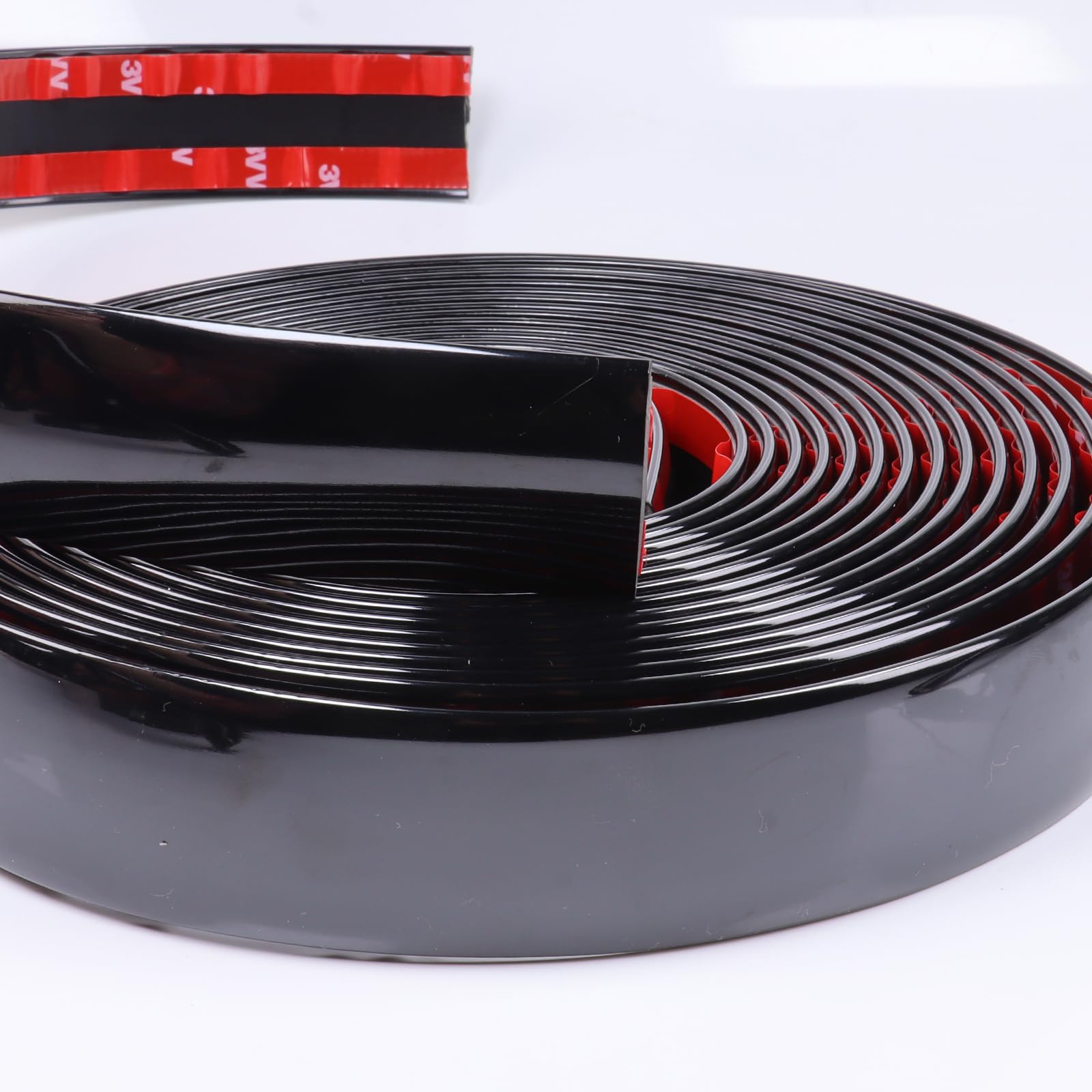 Sbwlkj 25Ft Automotive Trim Molding Glossy Black 1''(25Mm) Heavy Duty Car Side Moldings(Self Adhesive) Uv-Protected Scratch-Proo