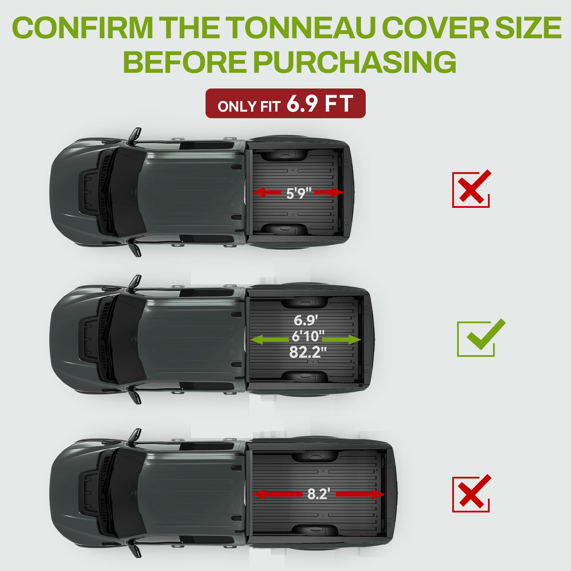 Autosaver88 Hard Quad Fold Truck Bed Tonneau Cover Fit For Chevy Silverado/Gmc Sierra 2500 3500 Hd 2020 2021 2022 2023 2024 2025