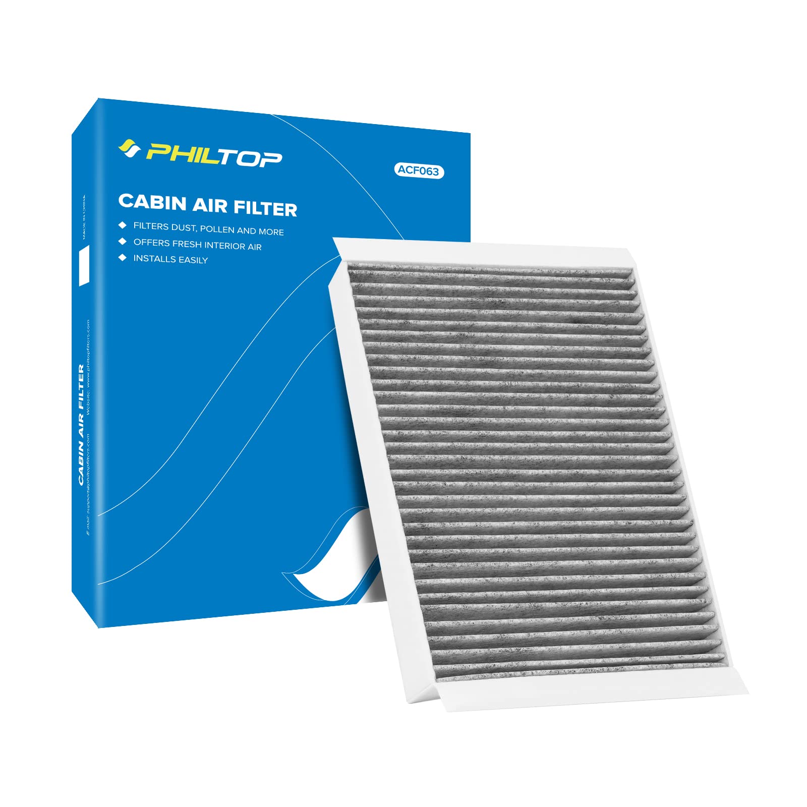 Philtop Cabin Air Filter, Replacement For Mustang 2015-2021, Premium Acf063(Cf12152) Cabin Filter With Activated Carbon Clean Ai