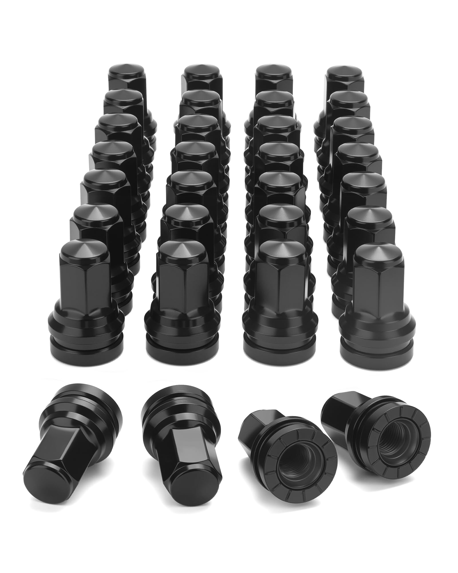 M14x1.5 Lug Nuts For Ford F250 F350 Super Duty, 32pcs 14x1.5 Flat Washer Aftermarket One Piece Design Wheel Lug Nut Replacement 