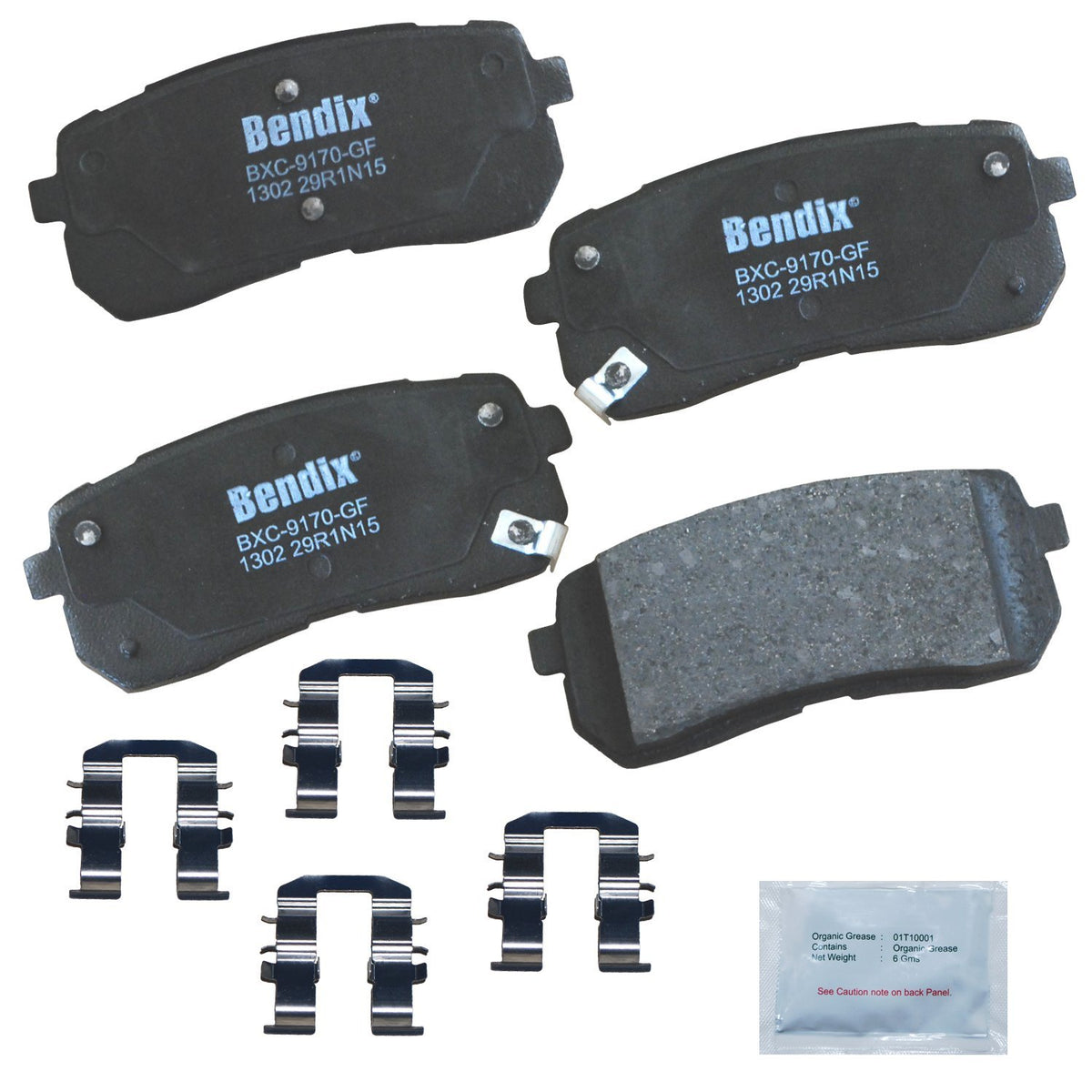 Bendix Priority1 Cfc1302 Ceramic Rear Brake Pads For Hyundai Veracruz 2012-2007, Kia Sedona 2019-2015