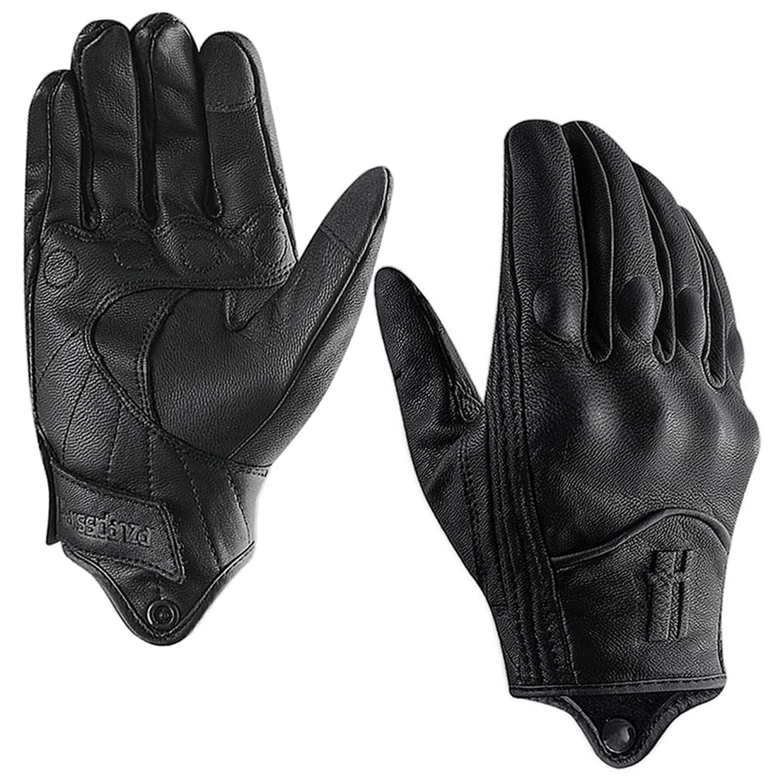 Harssidanzar Motorcycle Gloves,Fleece Lined Warm Leather Motorcycle Gloves Powersports Touchscreen Gl016,Fleece/Black,Size Xl