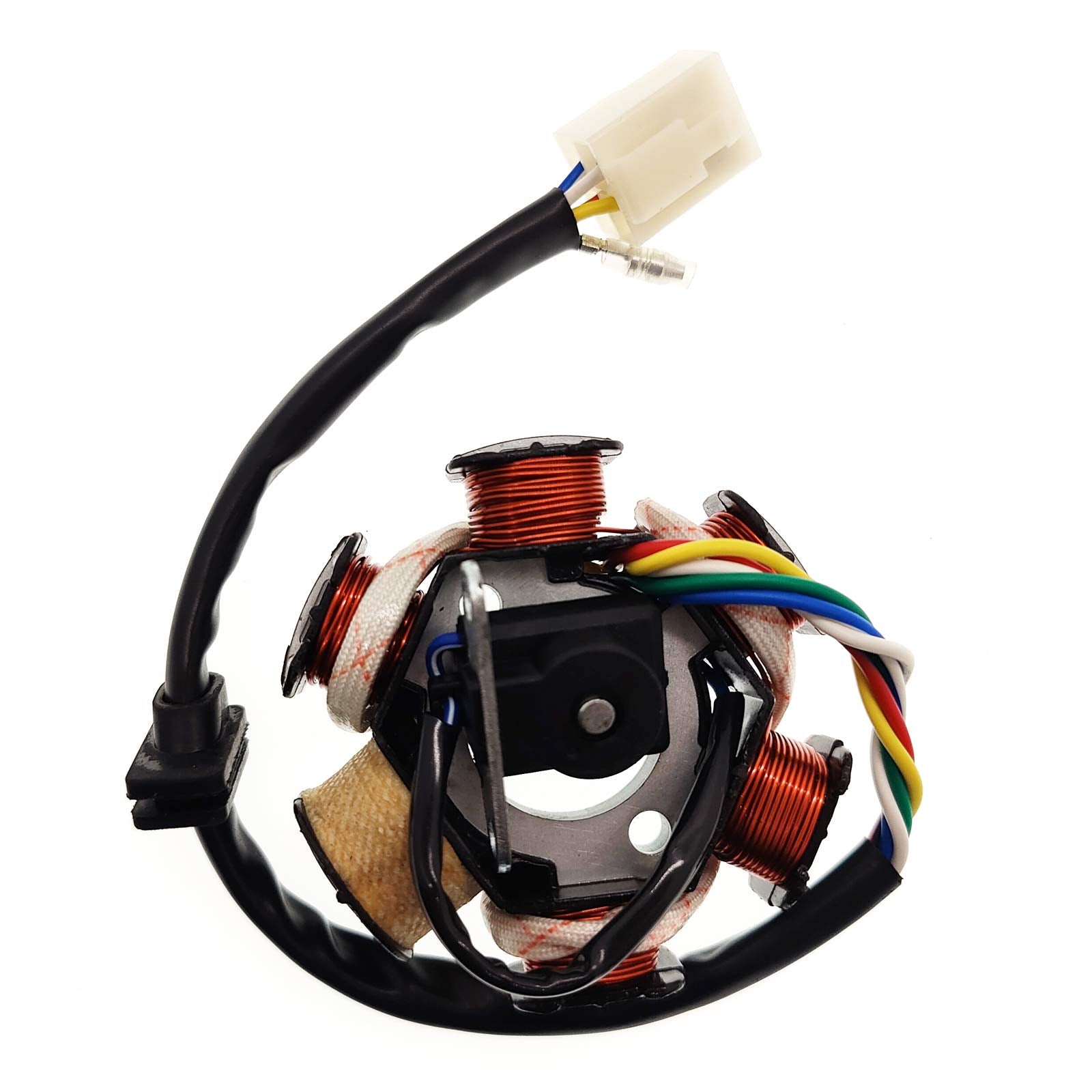 Gy6 Performance Stator Coil 50Cc 110Cc 125Cc 150Cc Ac 6 Coil 5 Wire Stator For Gy6 50Cc 125Cc 150Cc Taotao Scooter Atv Go Kart Moped