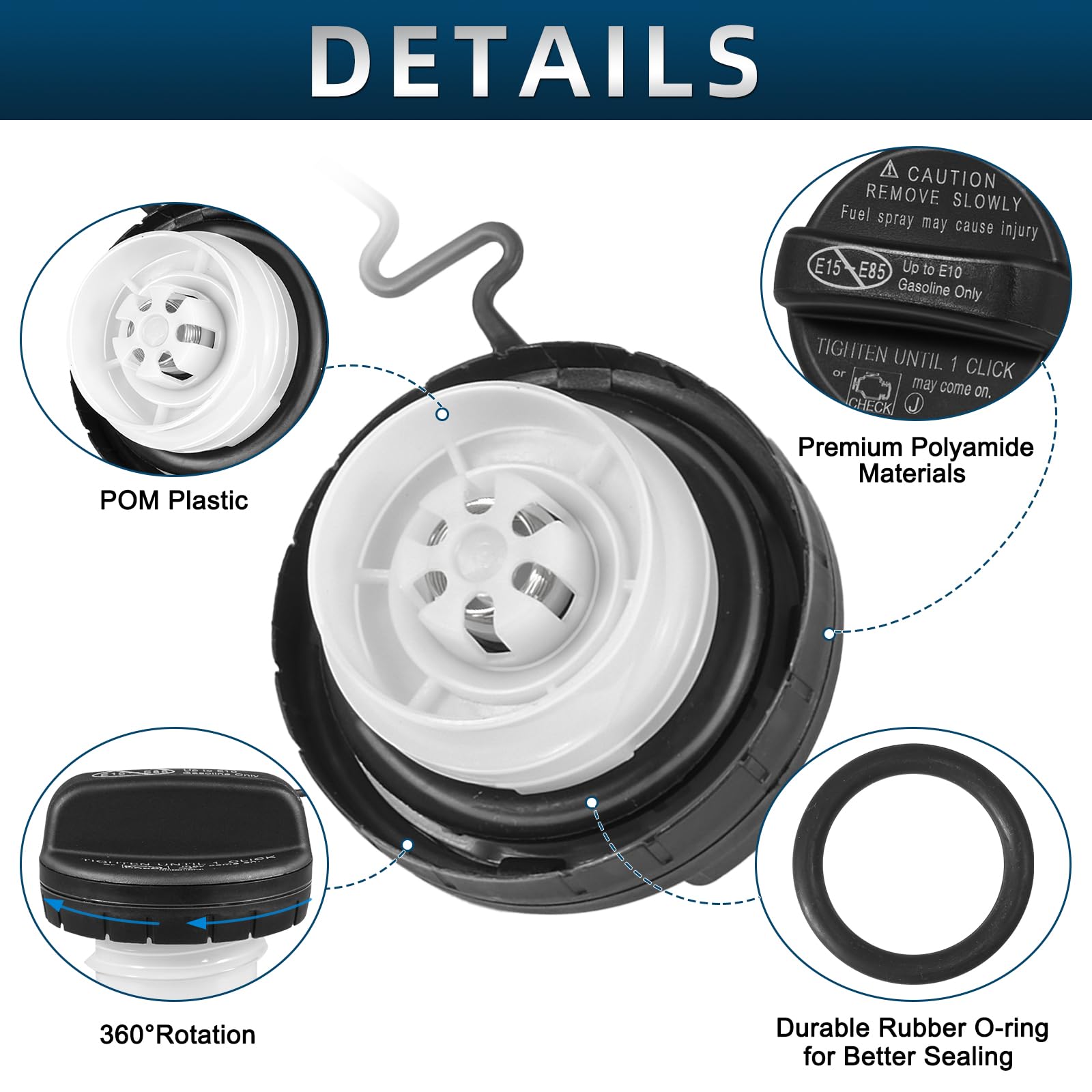 Fuel Tank Cap Gas Cap Compatible with Camry 4Runner Avalon Corolla Highlander Sienna Tacoma Tundra FJ Land Cruiser Matrix Rav4 S