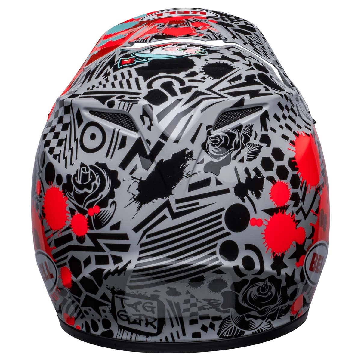 Bell Mx-9 Mips Dirt Helmet (Tagger Splatter Gloss Bright Red/Gray - Large)